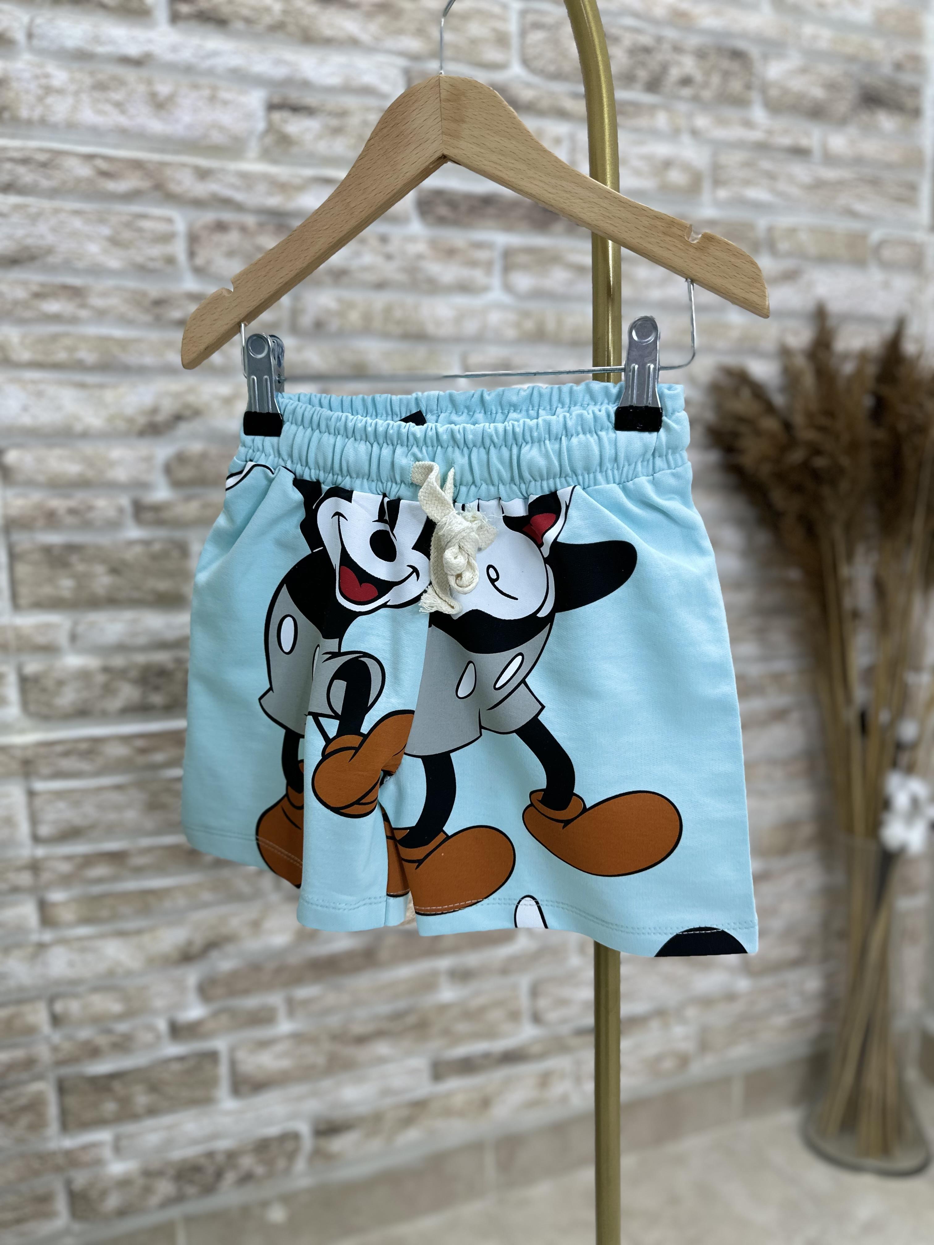 Mickey Turkuaz Şortlu Takım