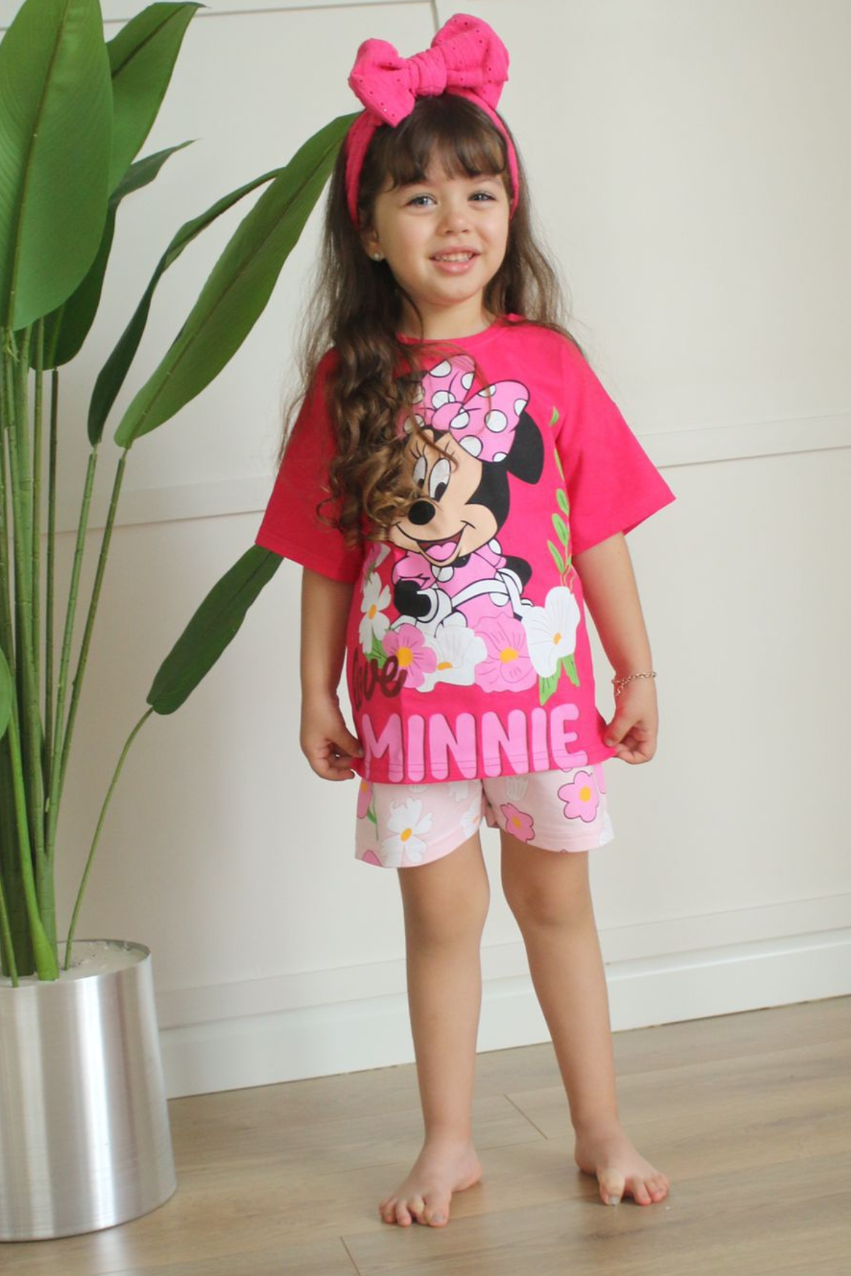 Minnie Fuşya Pembe Şortlu Takım