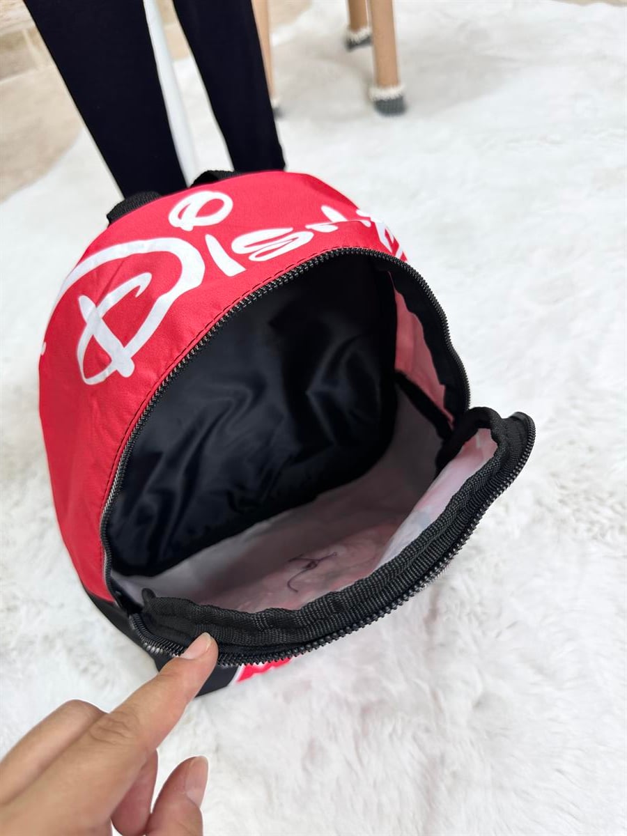 Minnie Mouse Baskı Puantiyeli Kırmızı Çanta