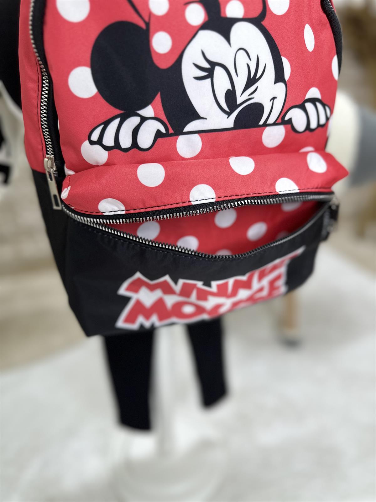 Minnie Mouse Baskı Puantiyeli Kırmızı Çanta