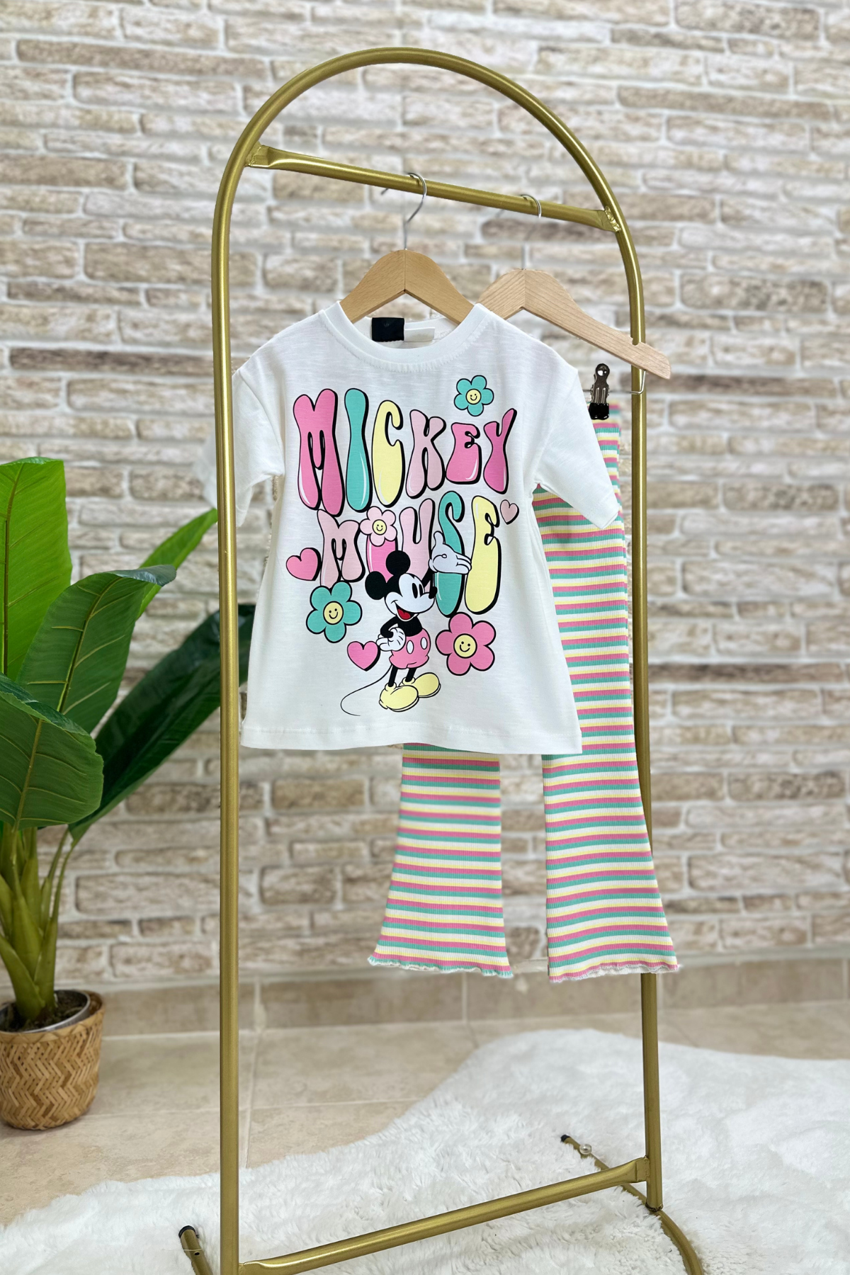 Kız Çocuk Minnie Minnie İspanyol Tayt Takım