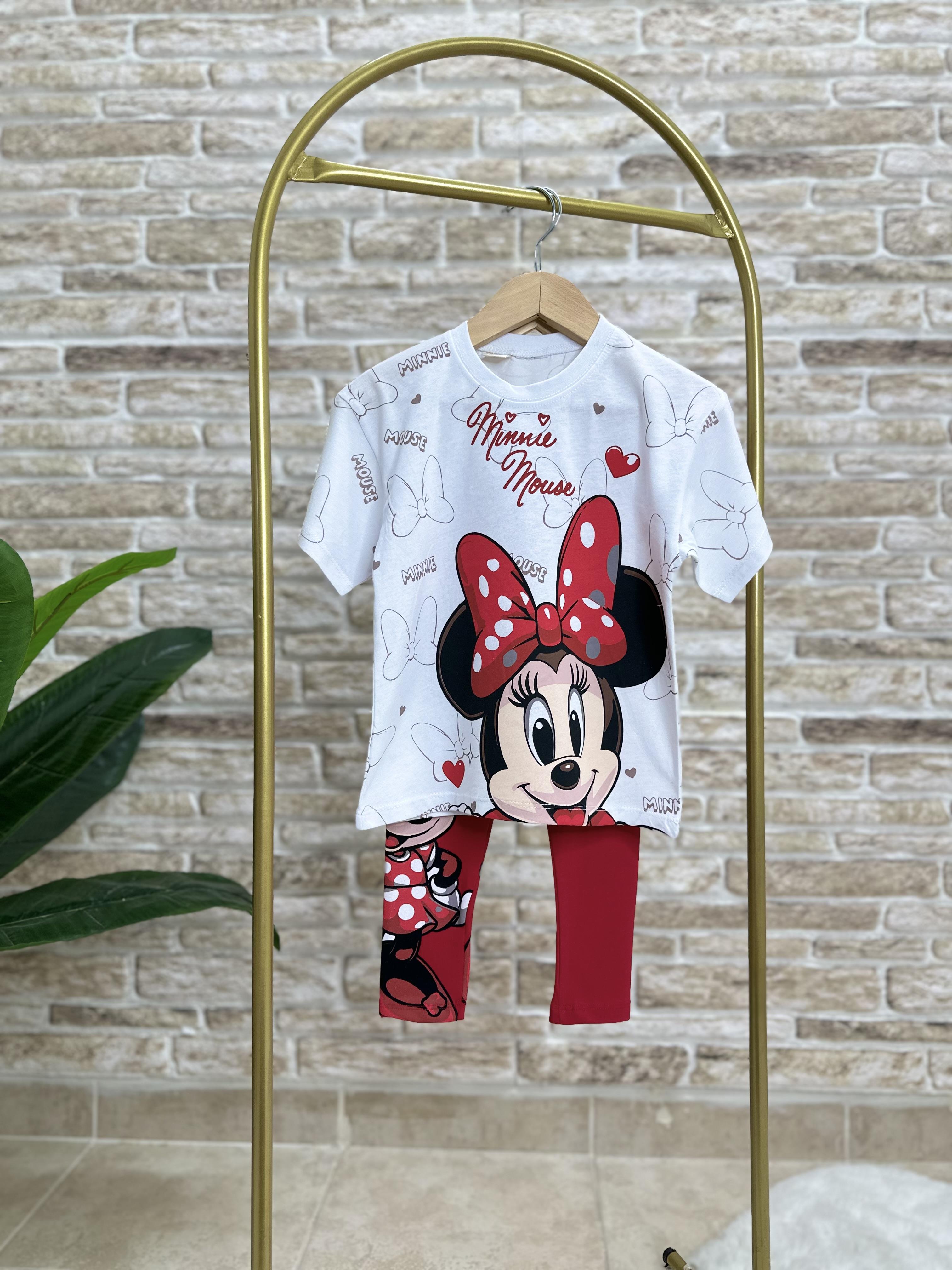 Minnie Mouse Kırmızı Tayt Takım