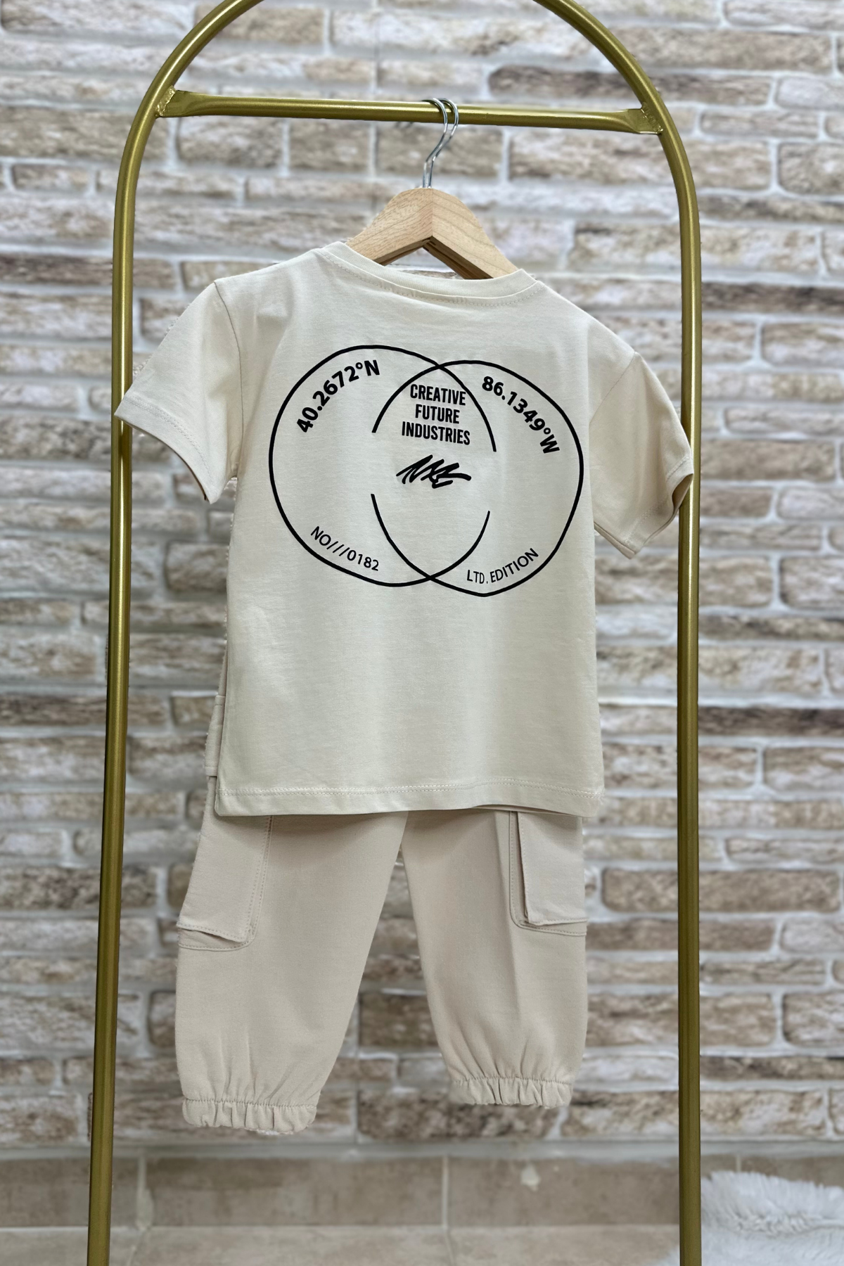Next Bej Tshirt Eşofman Takım