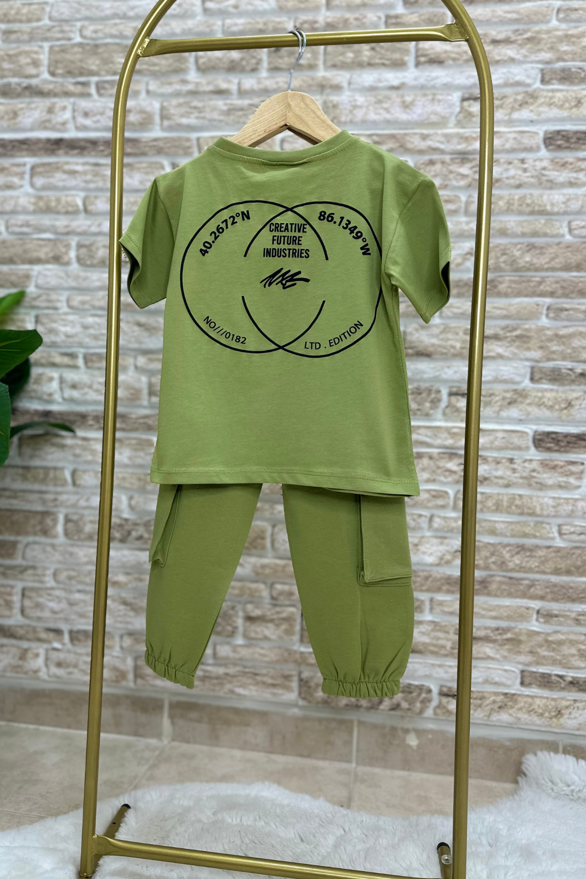 Next Yağ Yeşili Tshirt Eşofman Takım