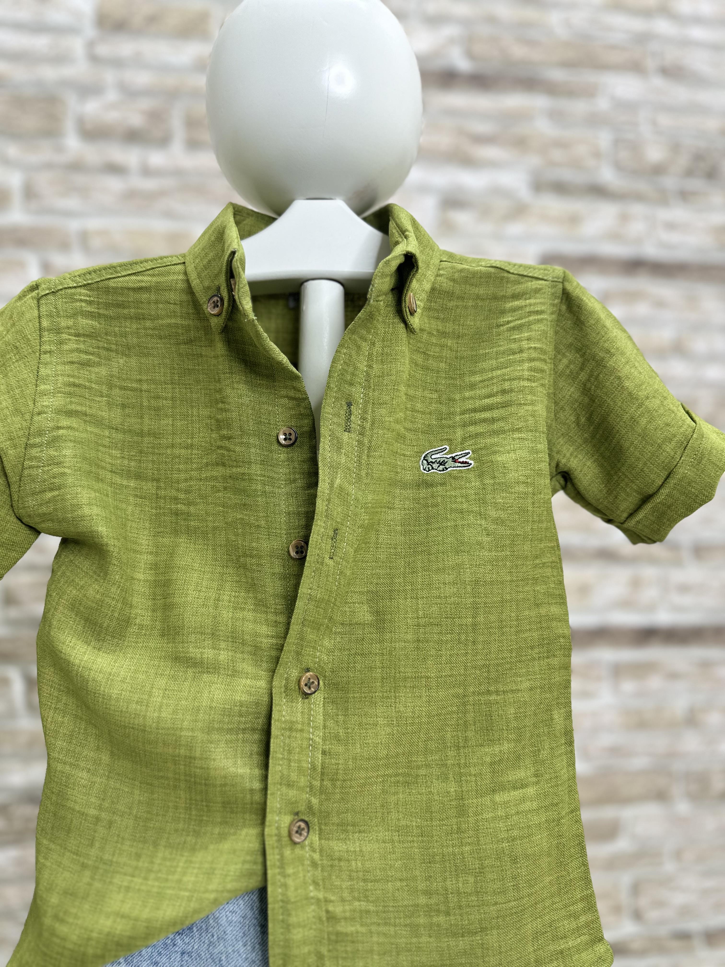 Erkek Çocuk Yağ Yeşili Gömlek