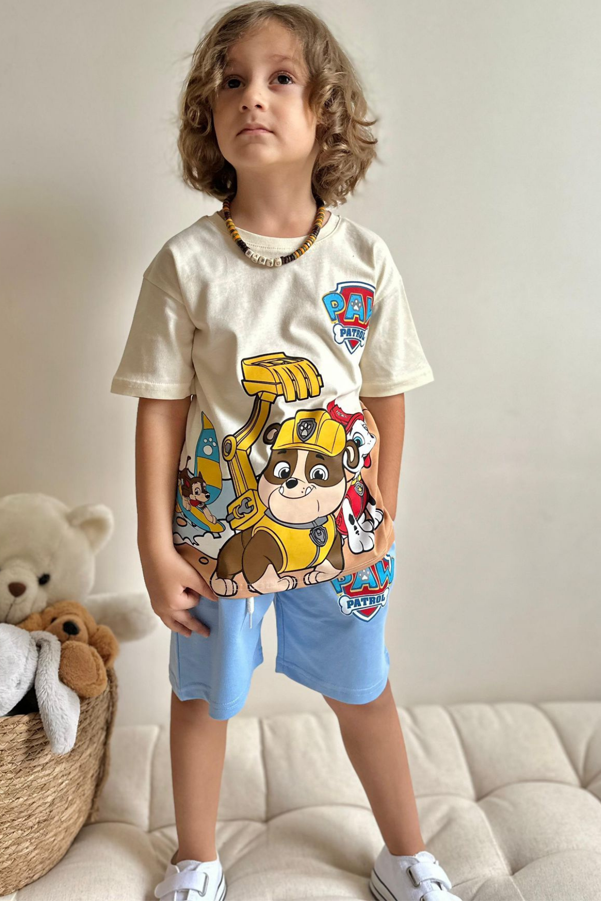 Pawpatrol Bej Mavi Şortlu Takım
