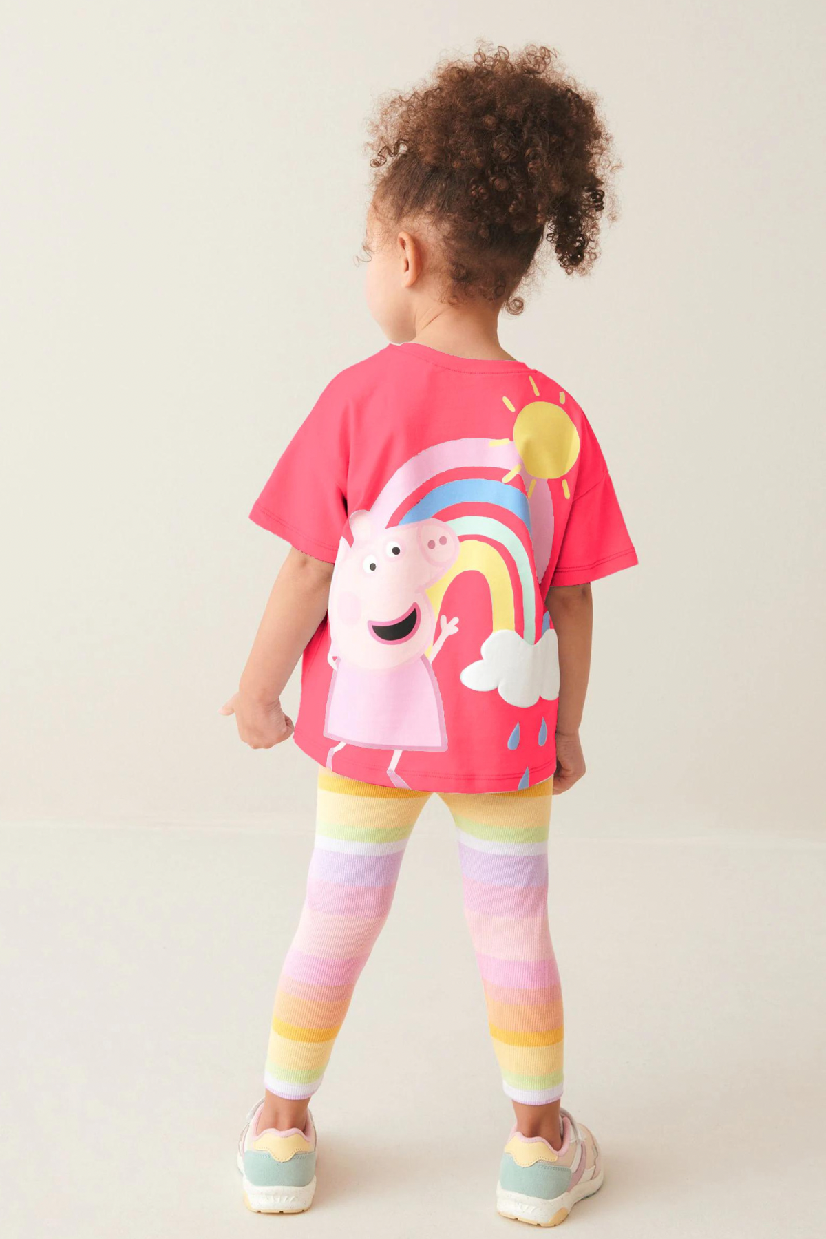 Peppa Renkli Pembe Tayt Takım