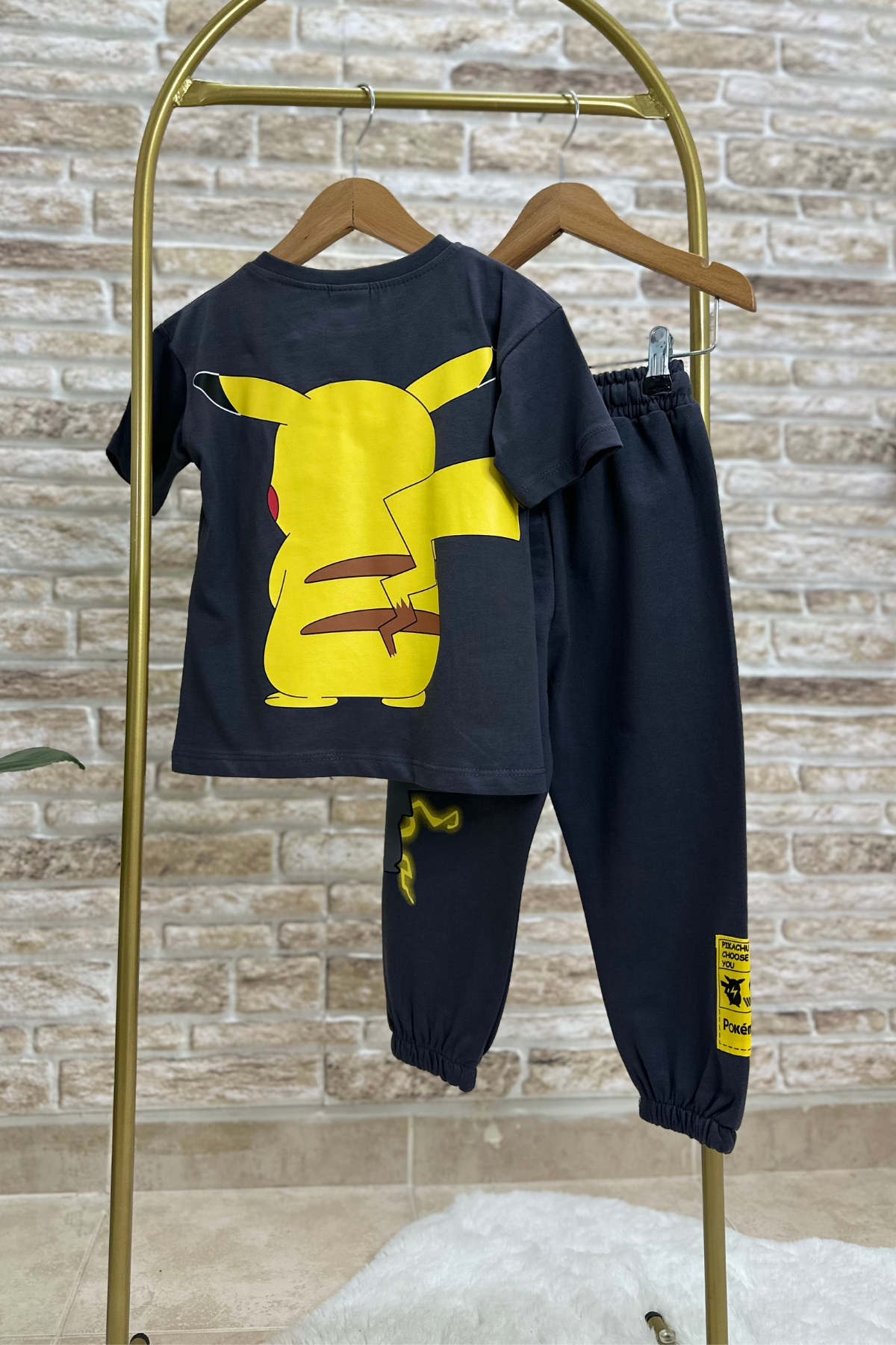 Pokemon Antrasit Tshirt Eşofman Takım