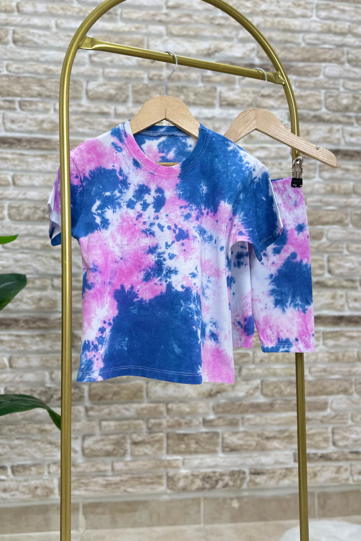 Renkli Trend Batik Biker Penye Tayt Takım