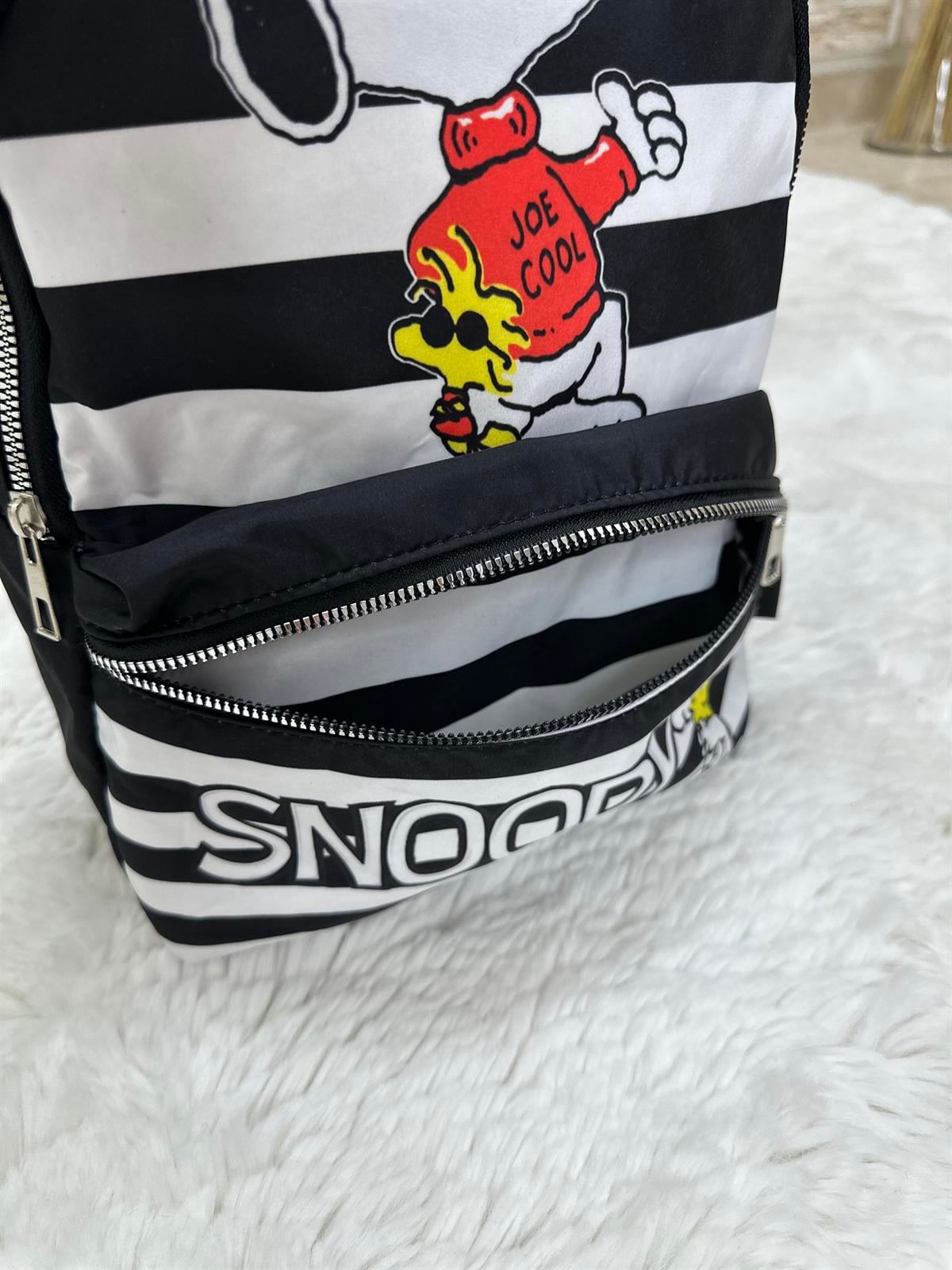 Snopy Baskı Siyah Beyaz Çanta