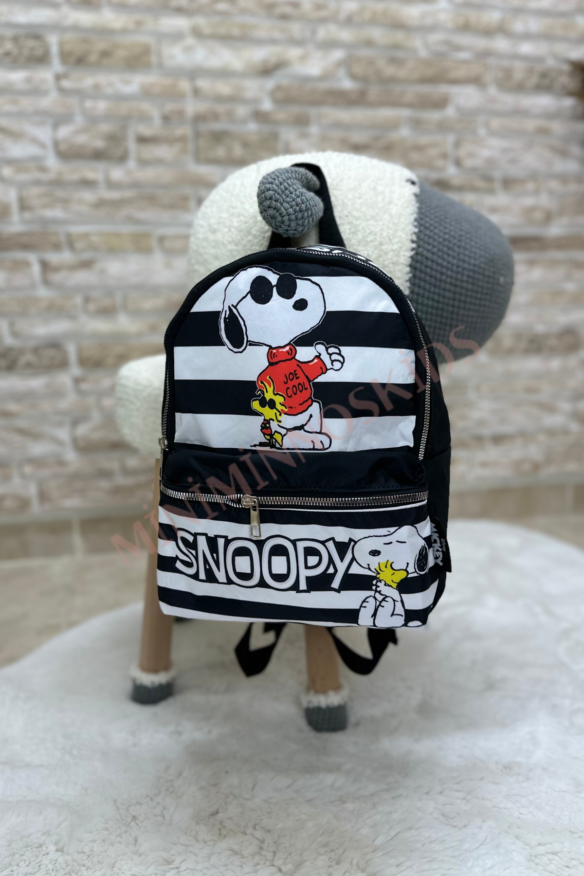 Snopy Baskı Siyah Beyaz Çanta