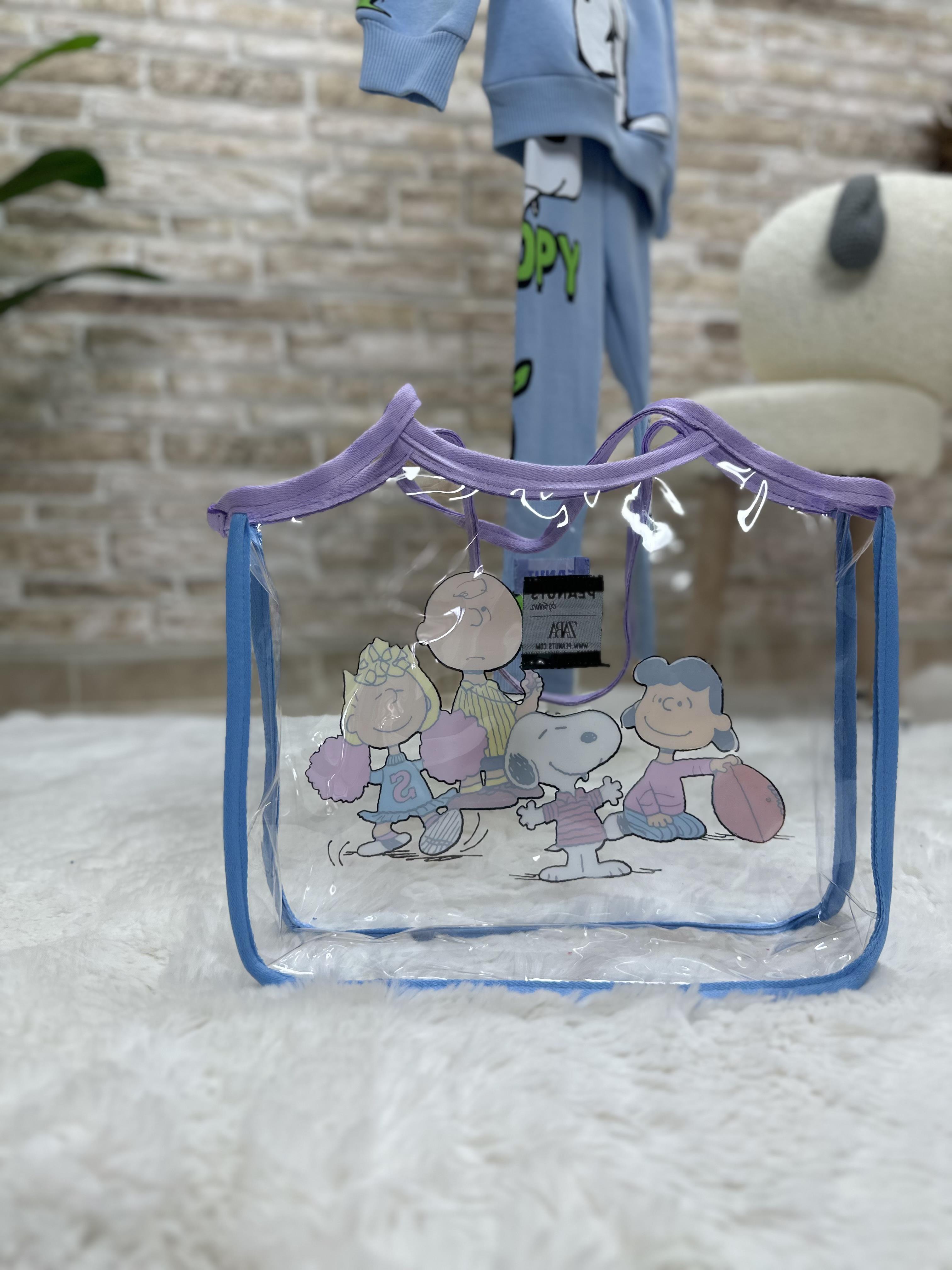 Snopy Penuts Şeffaf Kol Çantası