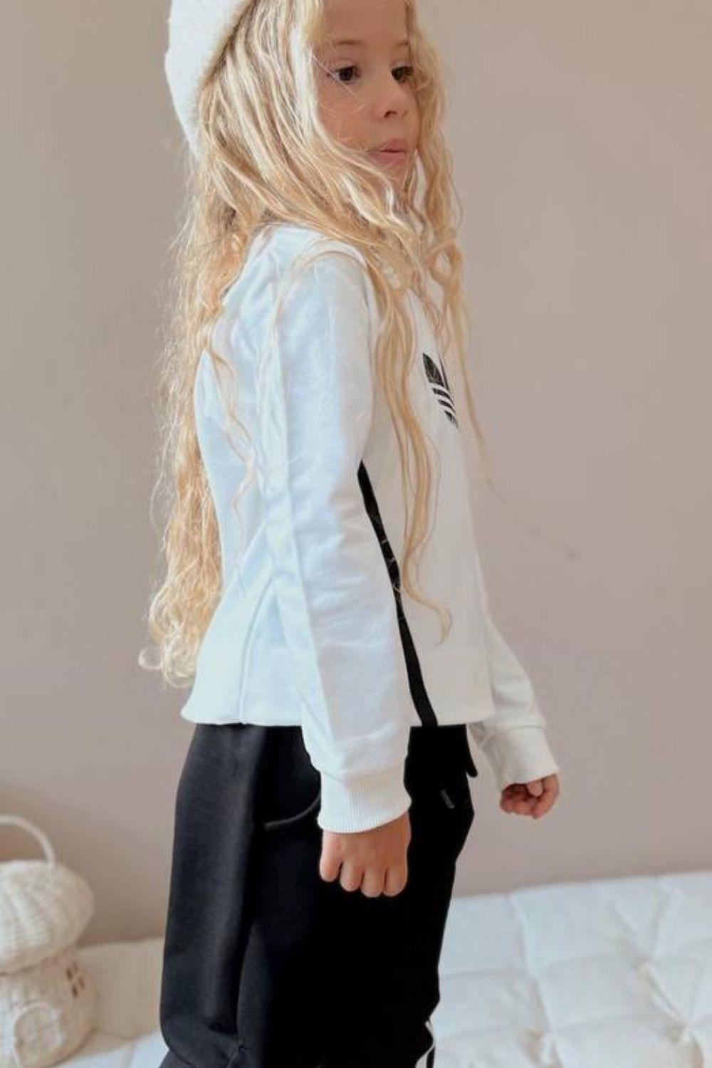 Unisex 2 İplik Adids Siyah Beyaz Takım