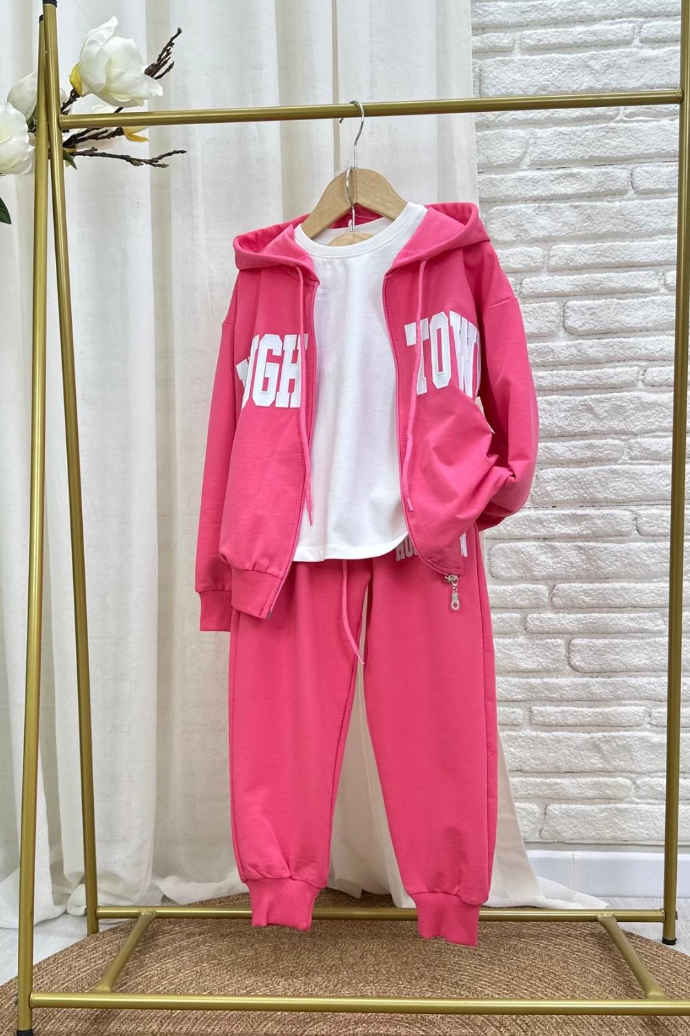 Unisex 2 İplik Fermuarlı Huga Fuşya Takım