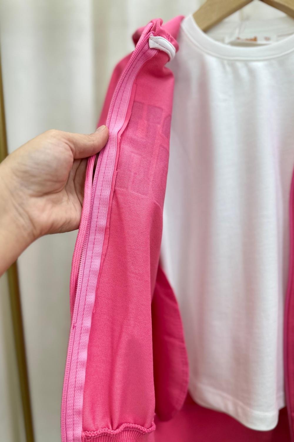 Unisex 2 İplik Fermuarlı Huga Fuşya Takım