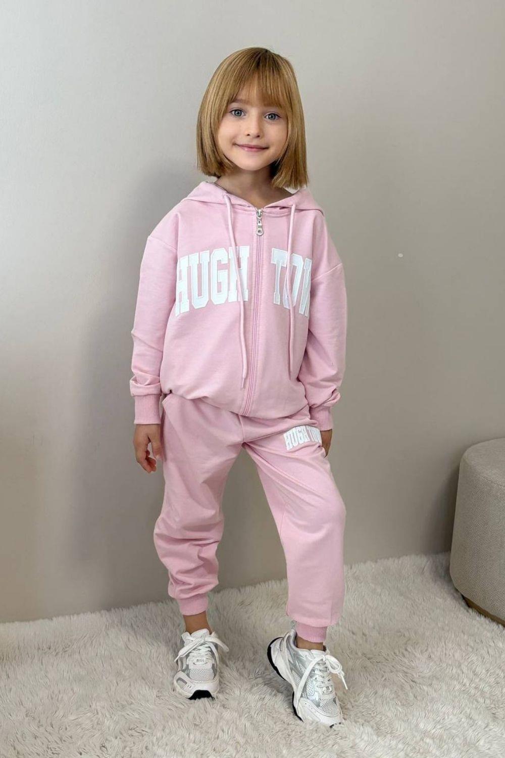Unisex 2 İplik Fermuarlı Huga Pudra Takım