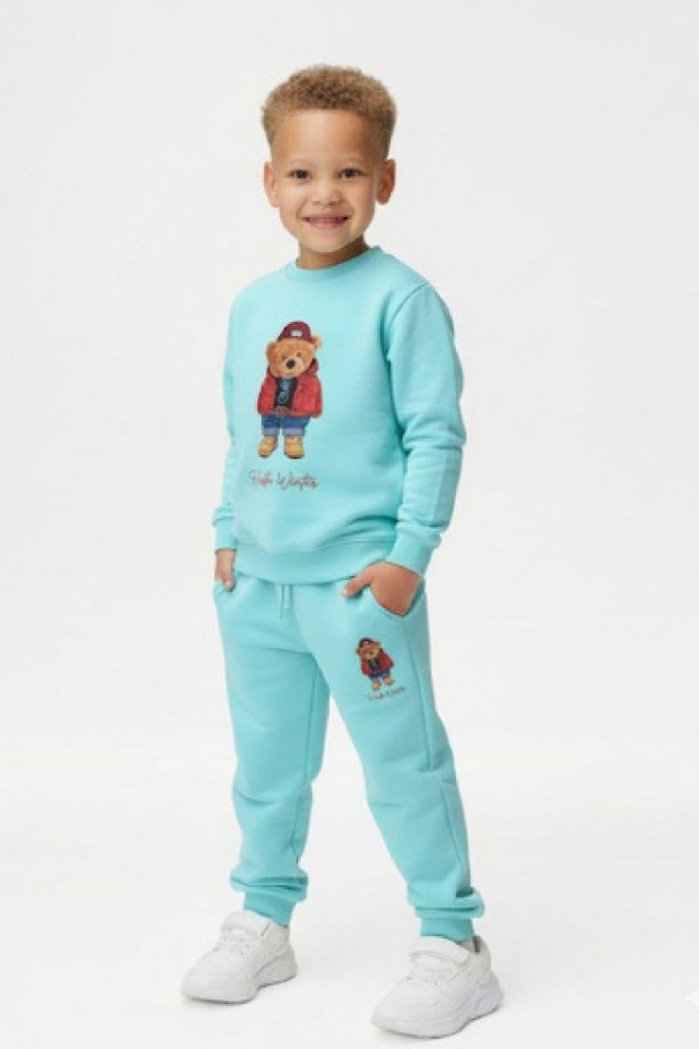 Unisex 2 İplik Hello Ayıcıklı Mint Takım