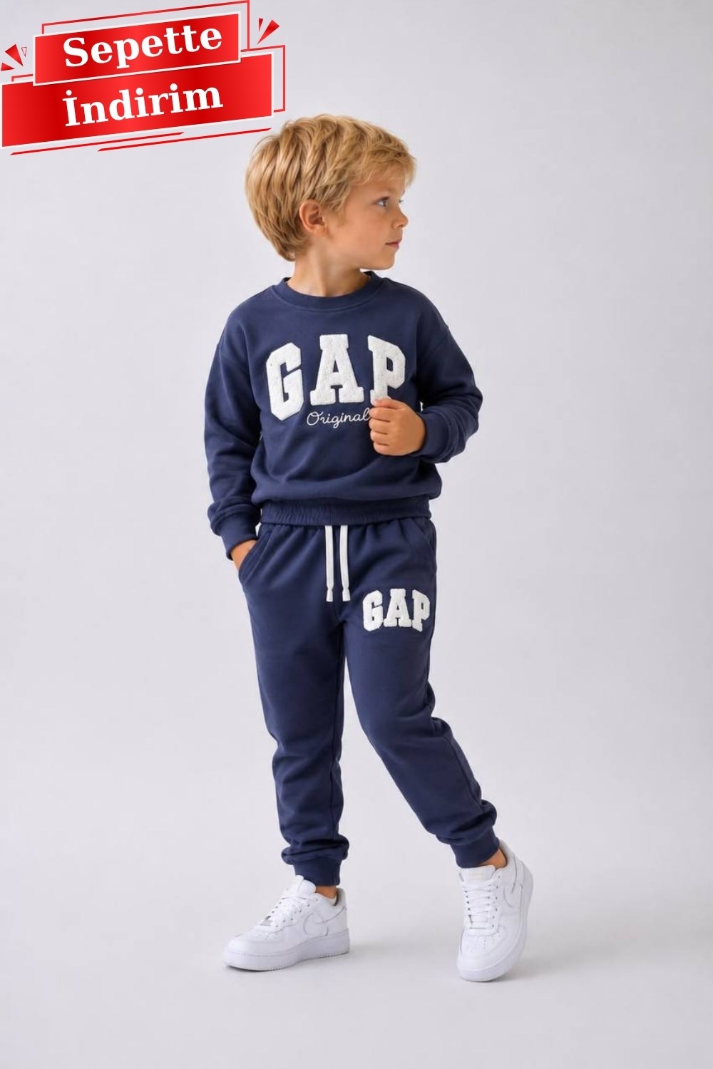 Unisex 2 İplik Süzene Nakışlı Antrasit Gp Takım