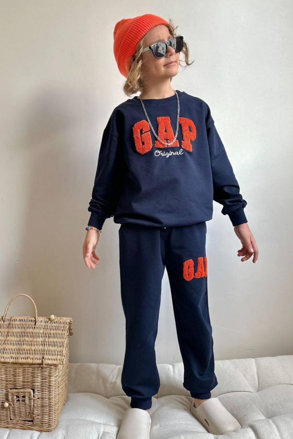Unisex 2 İplik Süzene Nakışlı Gap Takım 