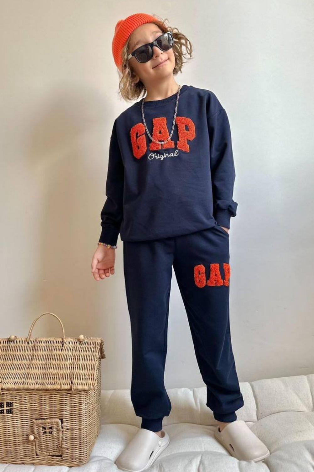 Unisex 2 İplik Süzene Nakışlı Gap Takım 