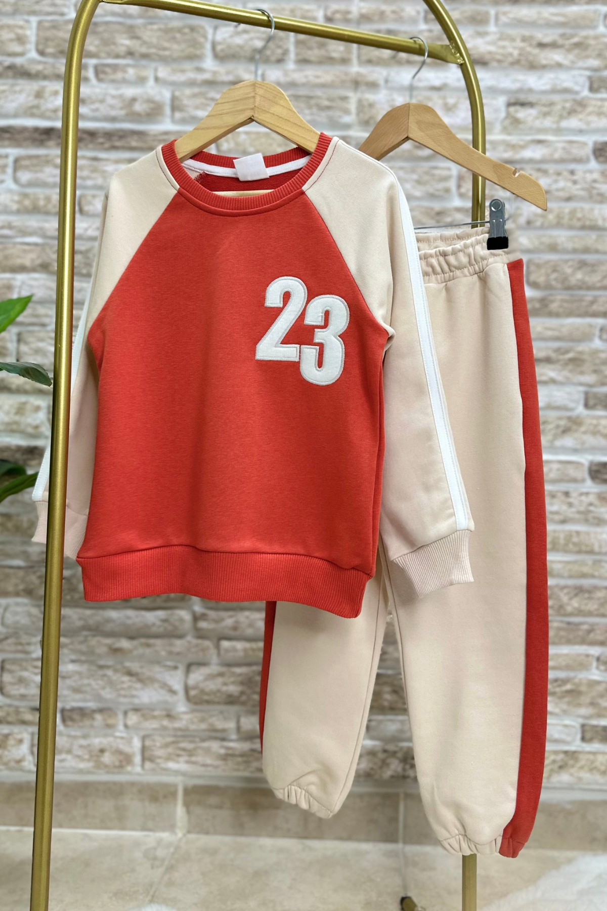 Unisex 23 Baskı Turuncu İkili Takım