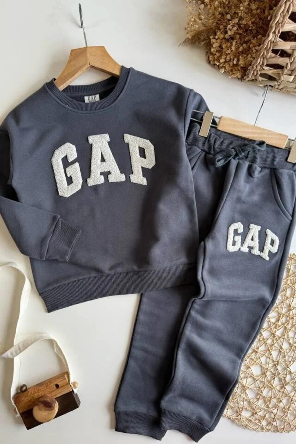 Unisex 3 İplik Antrasit Gap Takım