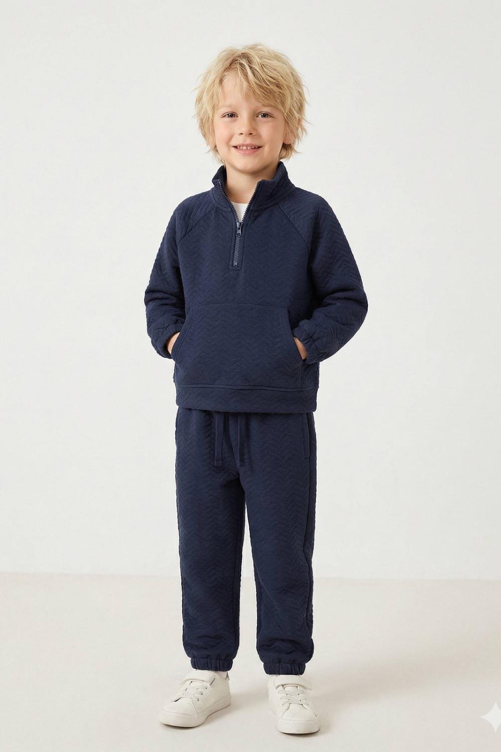 Unisex 3 İplik Balıkçı Dik Yaka Laci Takım