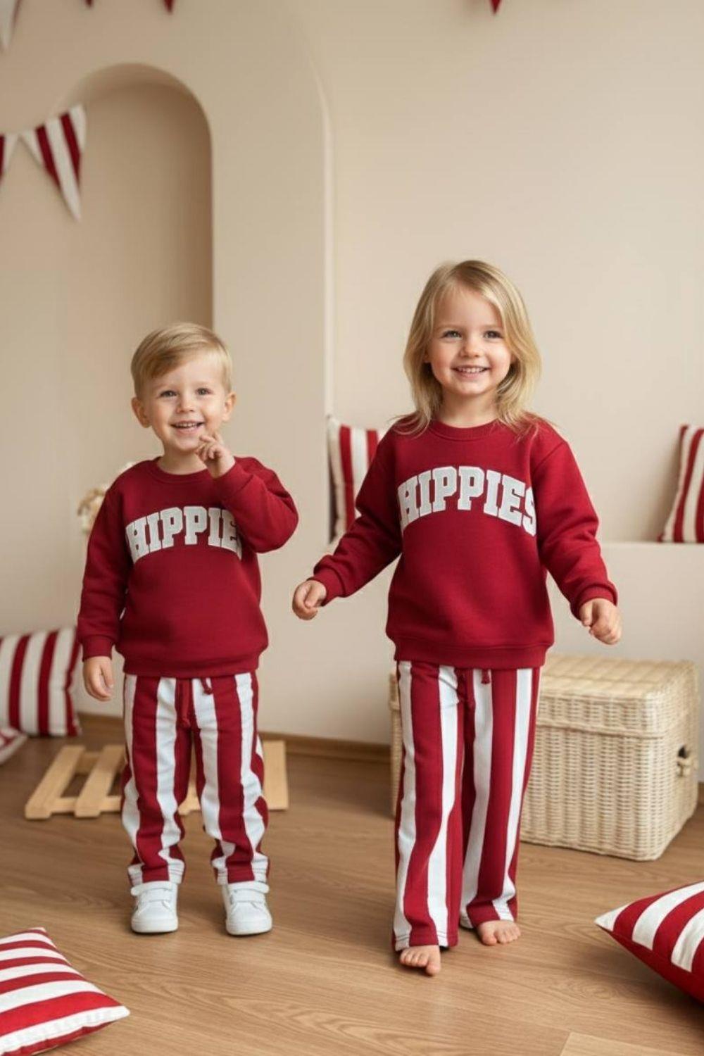 Unisex 3 İplik Chippies Bordo Takım