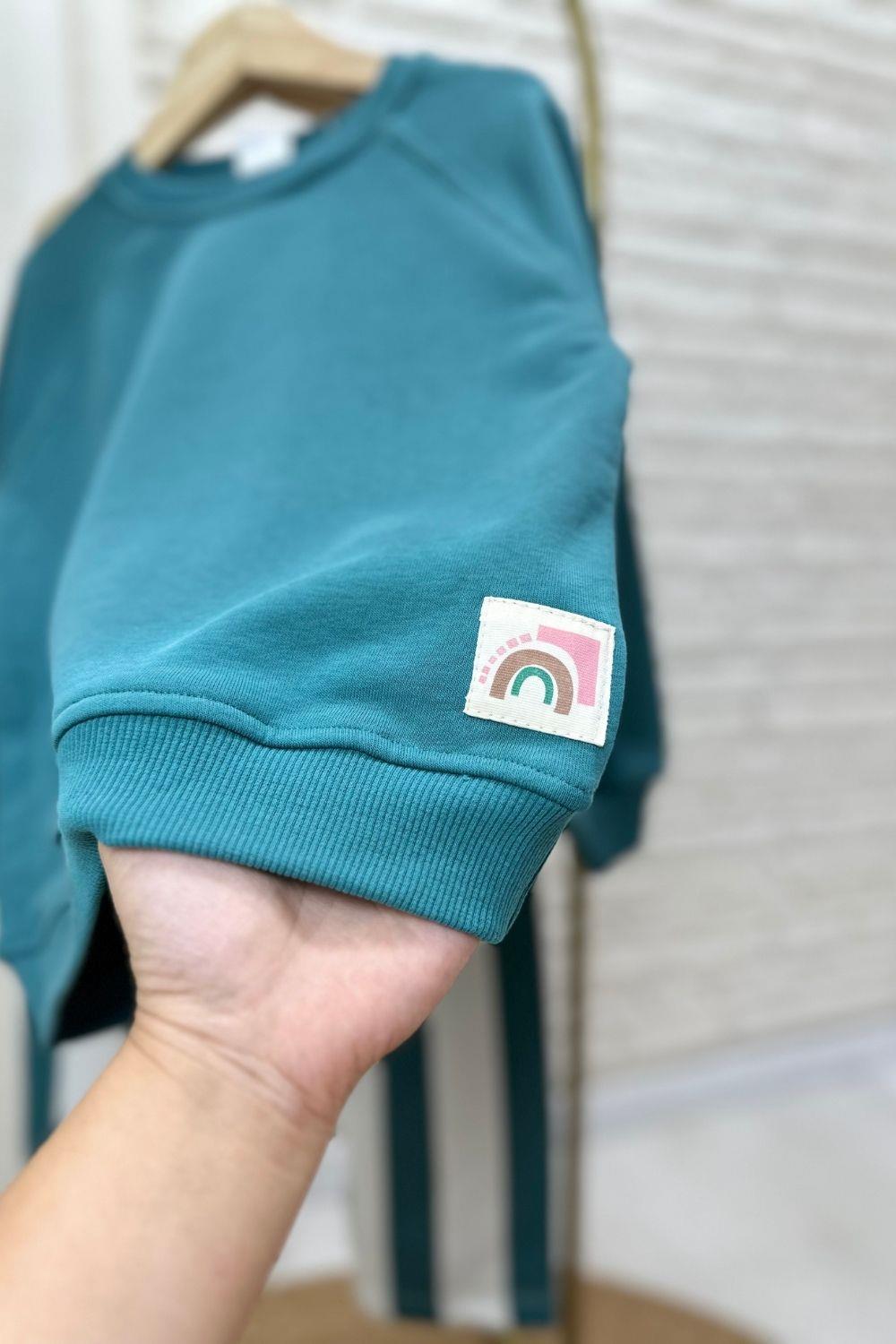 Unisex 3 İplik Çizgili Yeşil Takım