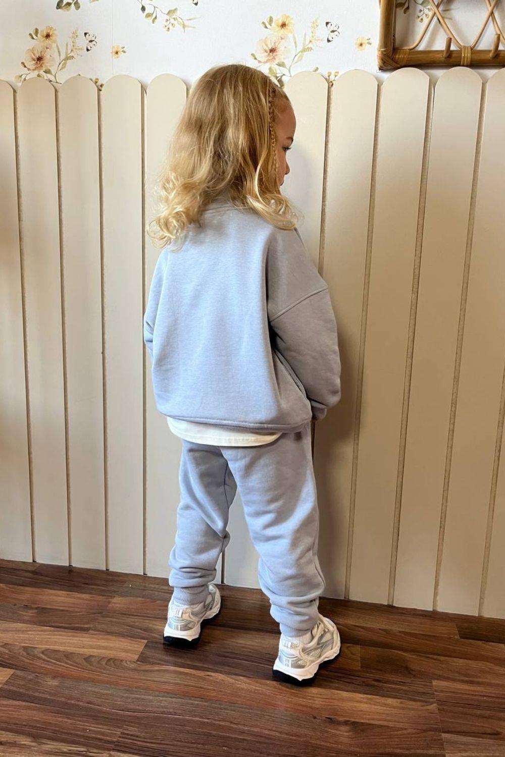 Unisex 3 İplik Dik Yaka Gri Takım
