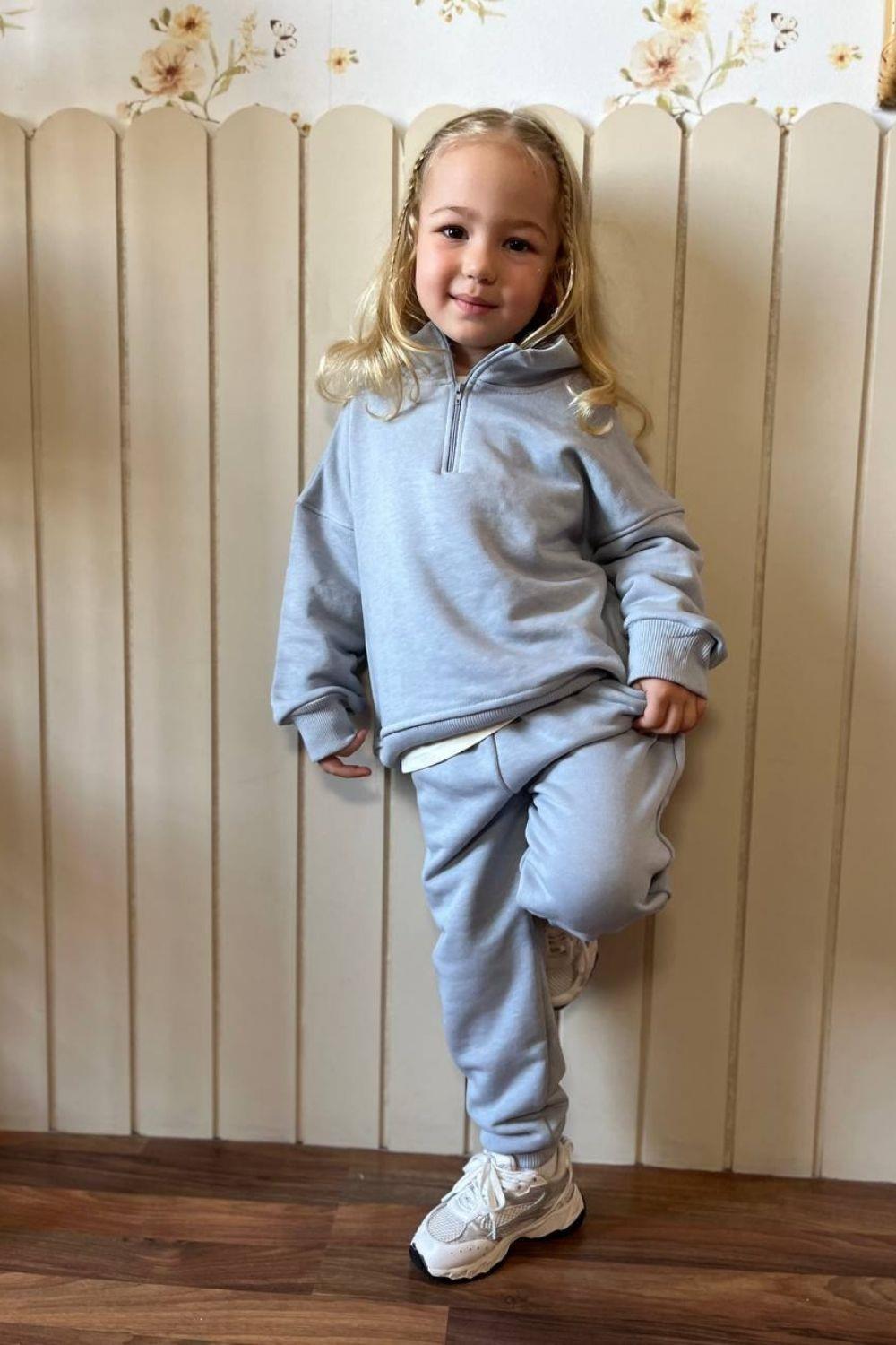 Unisex 3 İplik Dik Yaka Gri Takım
