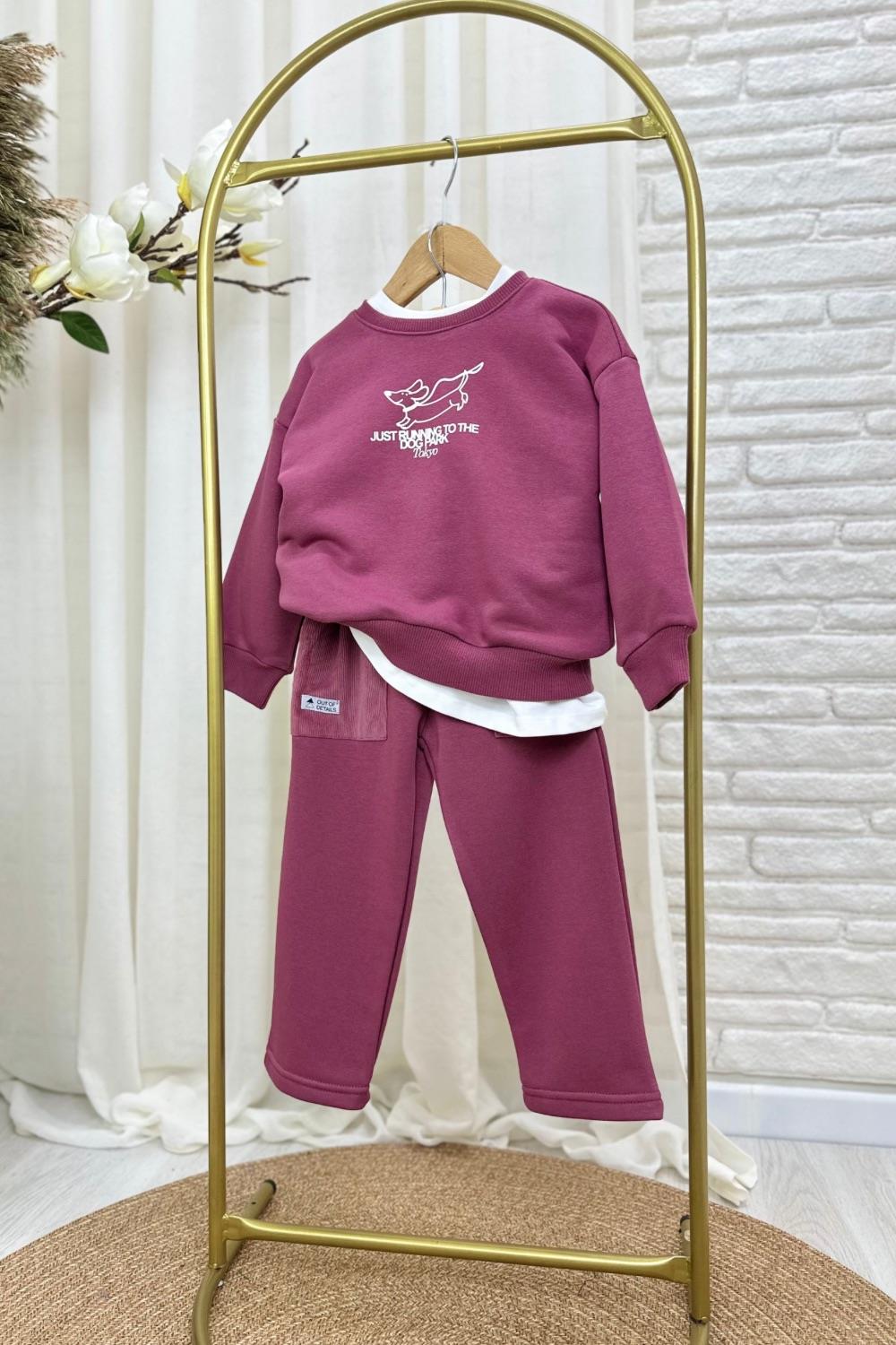 Unisex 3 İplik Dog Mürdüm Takım