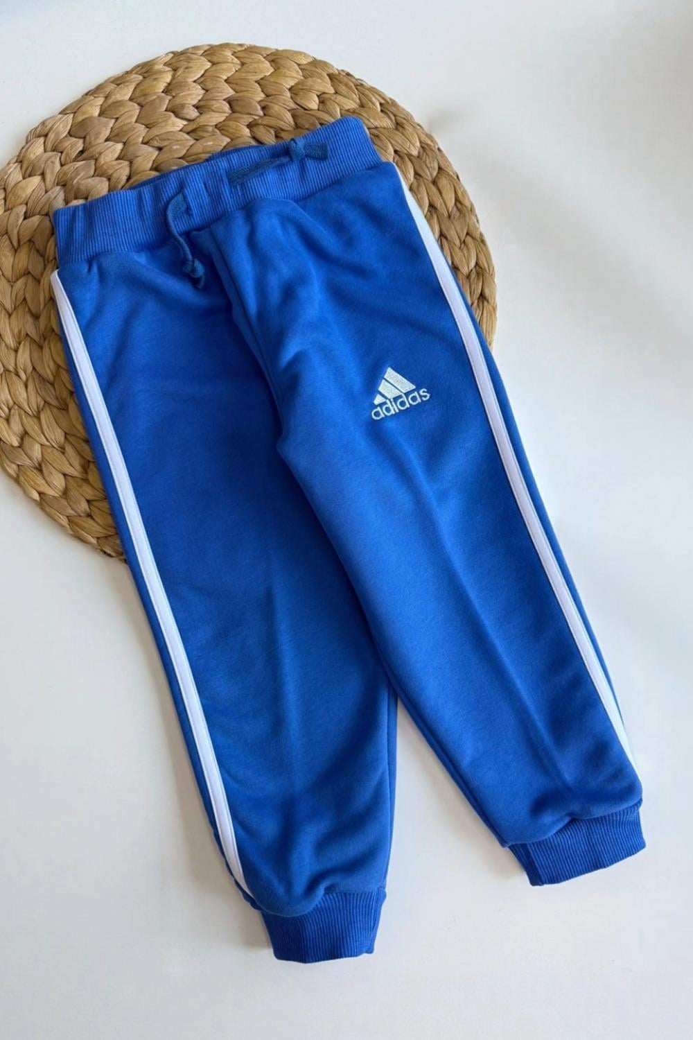 Unisex 3 İplik Fermuarlı Adids Mavi Takım