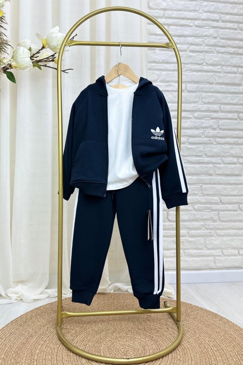Unisex 3 İplik Fermuarlı Adids Takım
