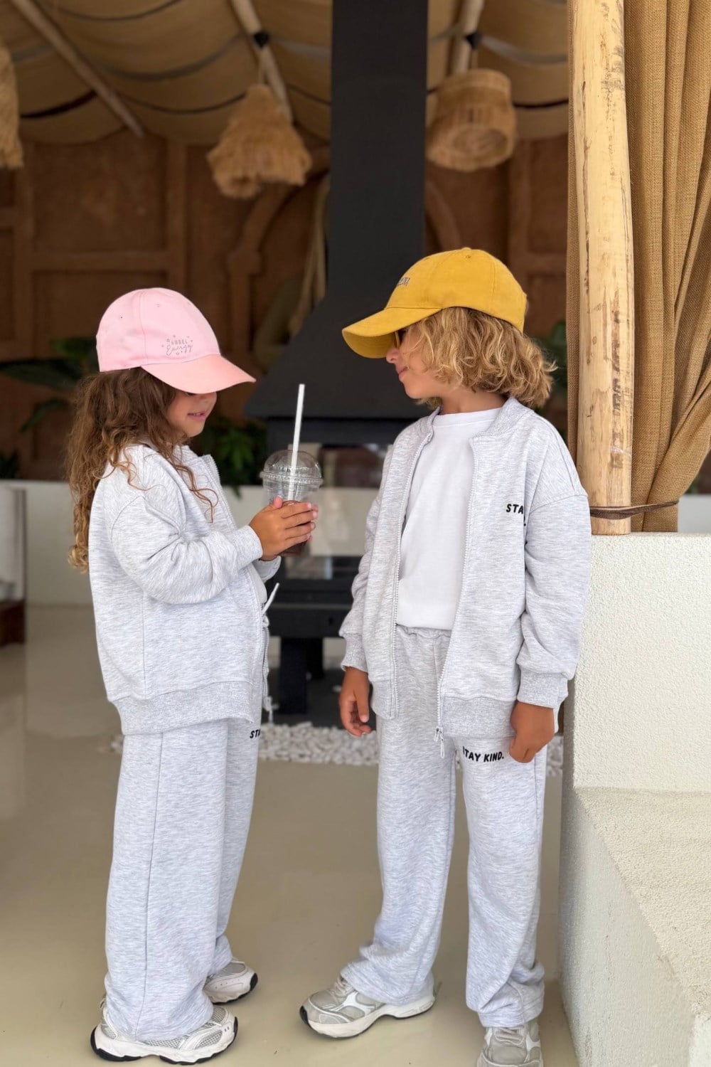 Unisex 3 İplik Fermuarlı Gri Takım