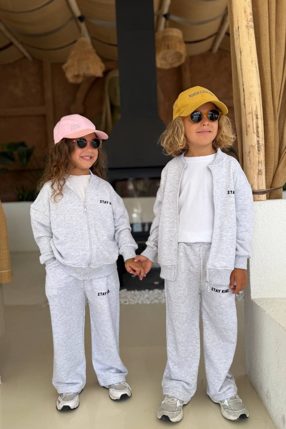 Unisex 3 İplik Fermuarlı Gri Takım