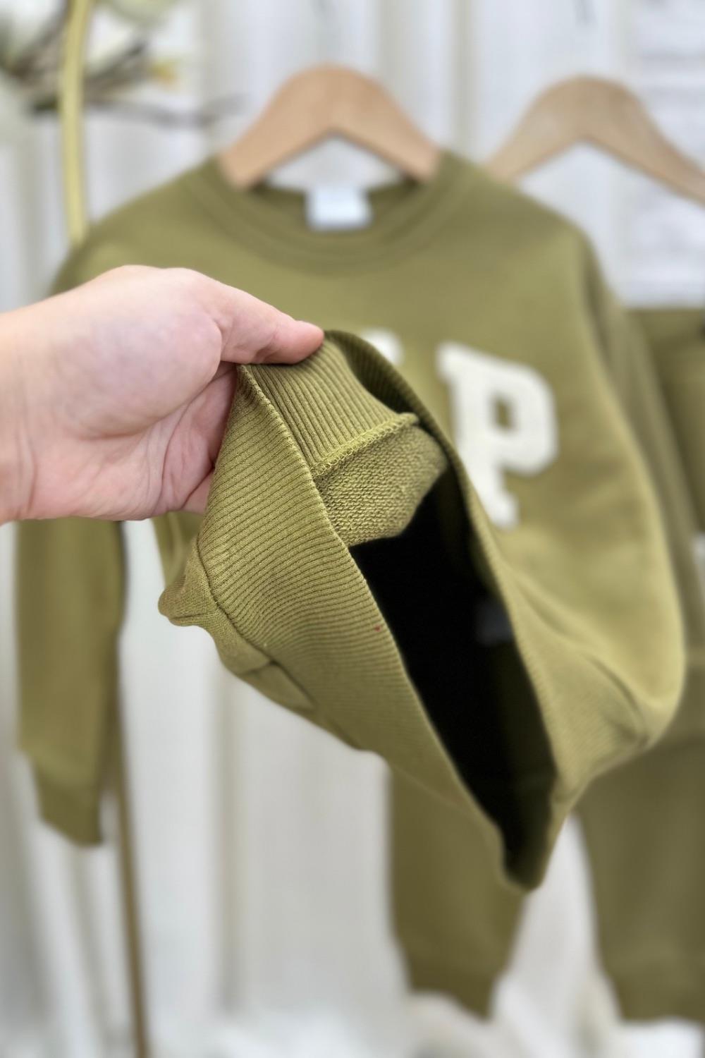 Unisex 3 İplik Gap Yağ Yeşili Takım
