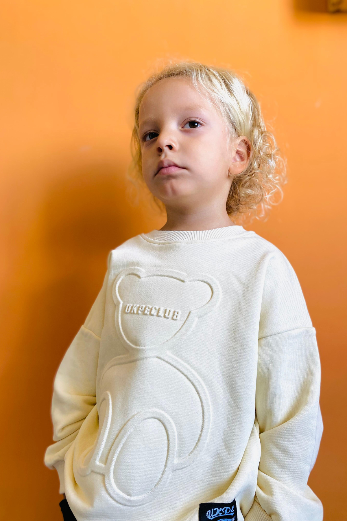 Unisex 3 İplik  Kapartma Baskı Ayıcıklı Ekru Takım