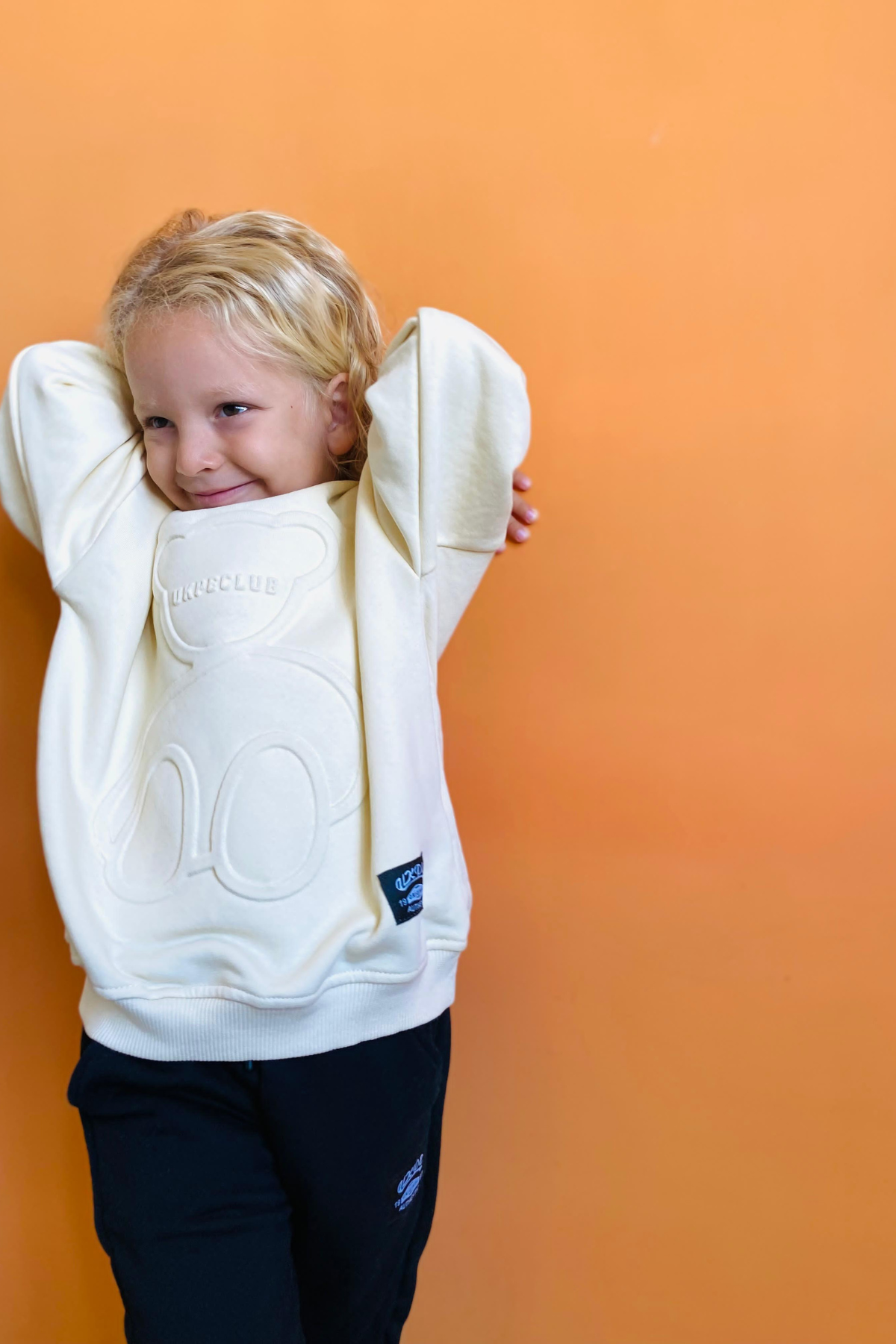 Unisex 3 İplik  Kapartma Baskı Ayıcıklı Ekru Takım