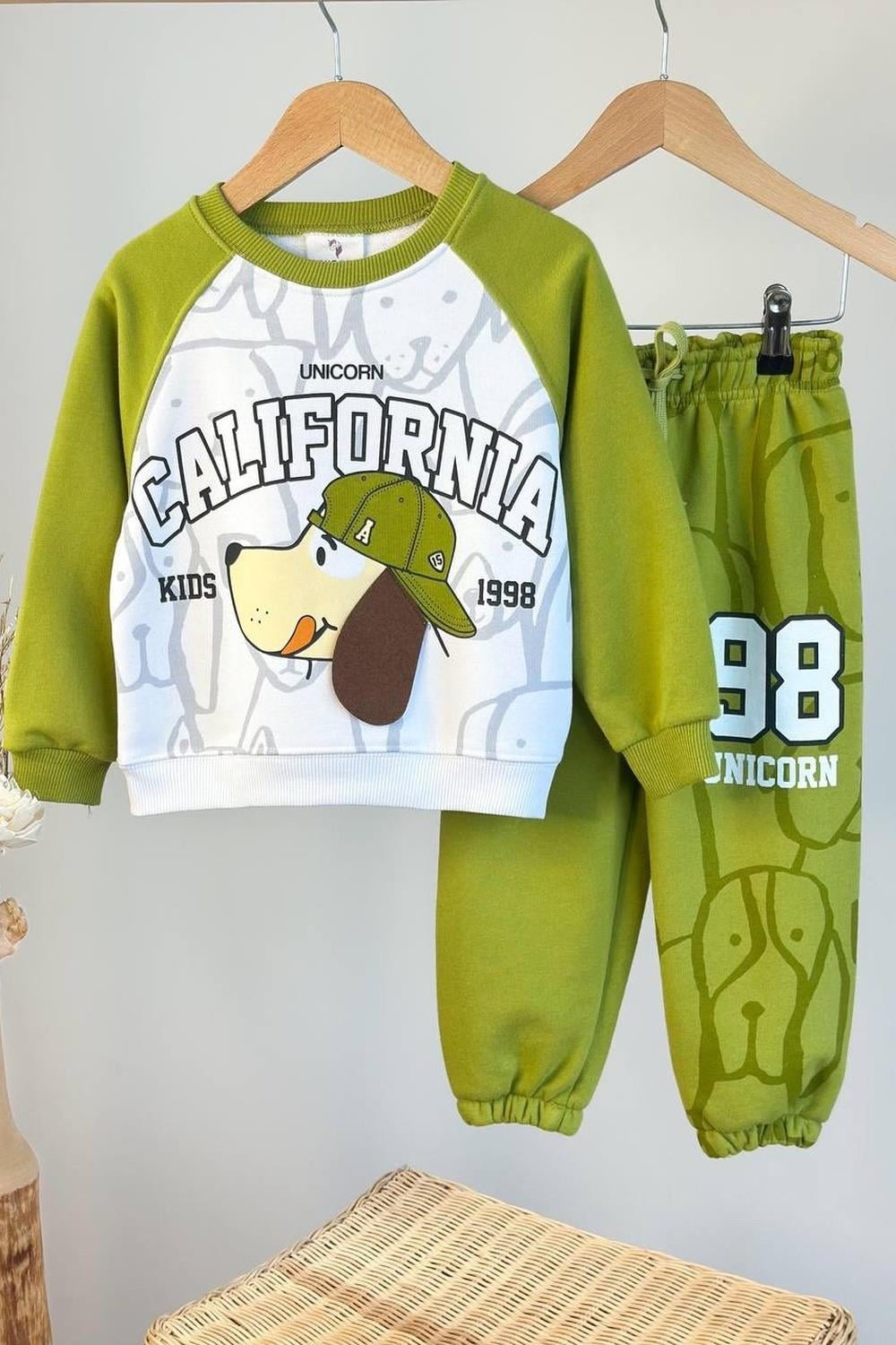 Unisex 3 İplik Kulaklı California Yeşil Takım