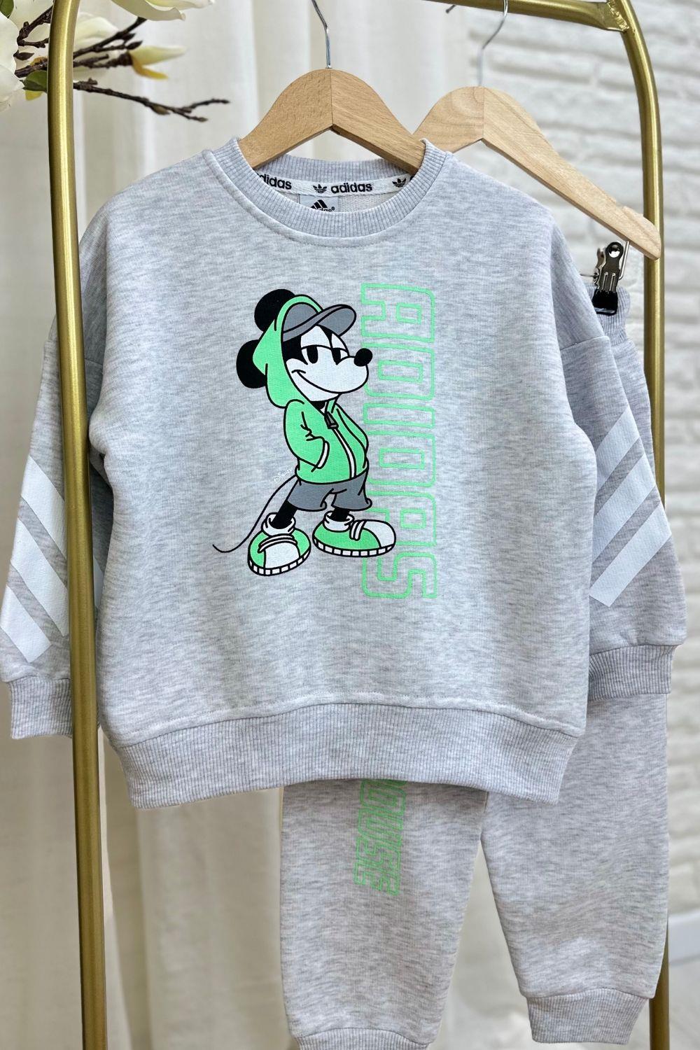 Unisex 3 İplik Mickey Gri Adids Takım