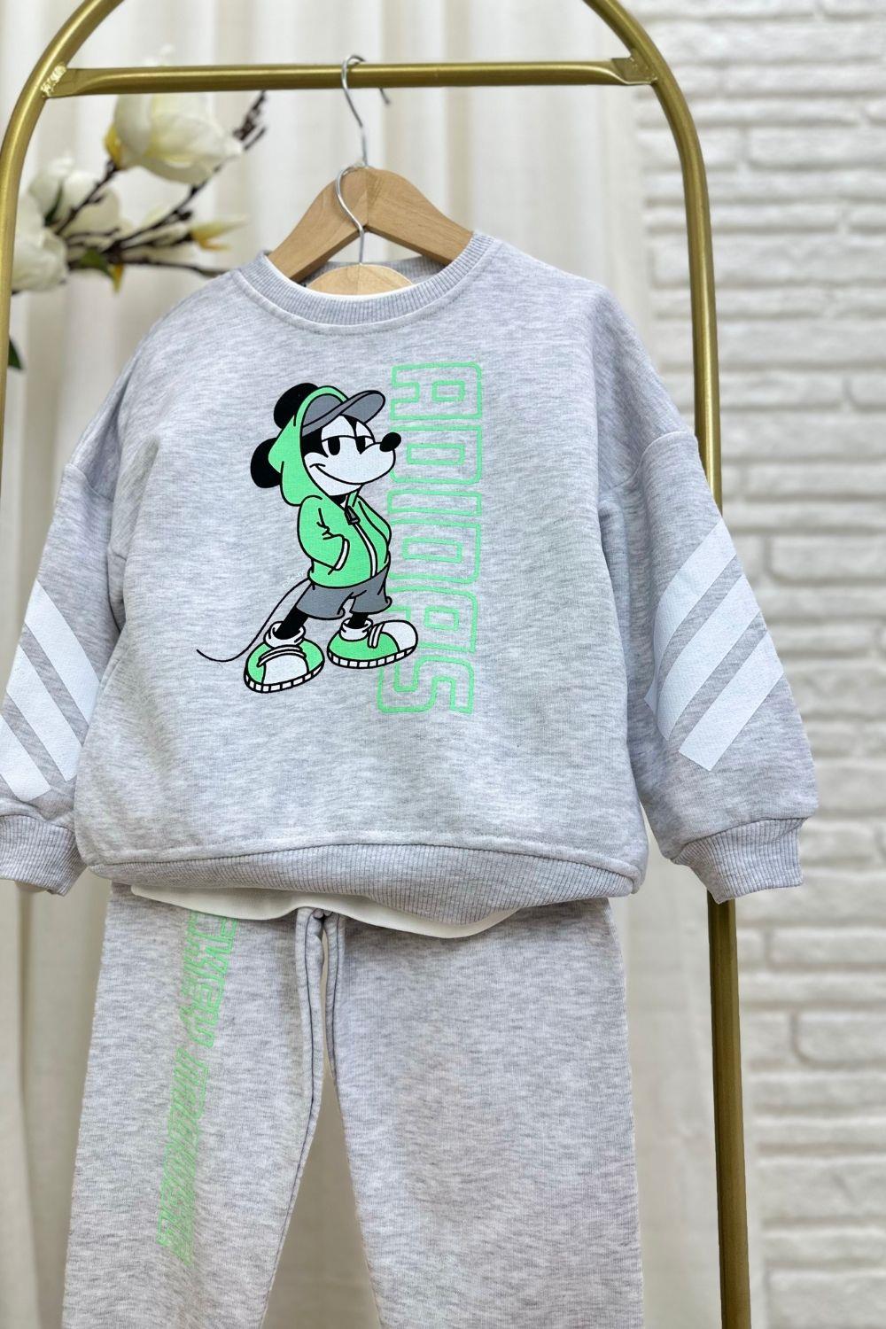 Unisex 3 İplik Mickey Gri Adids Takım