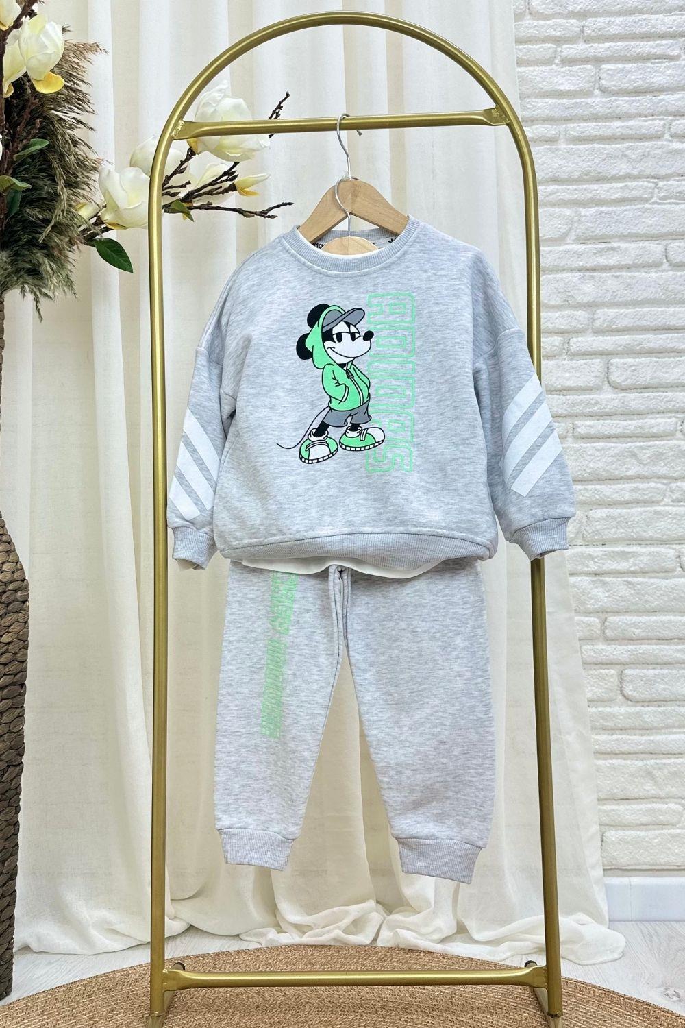Unisex 3 İplik Mickey Gri Adids Takım