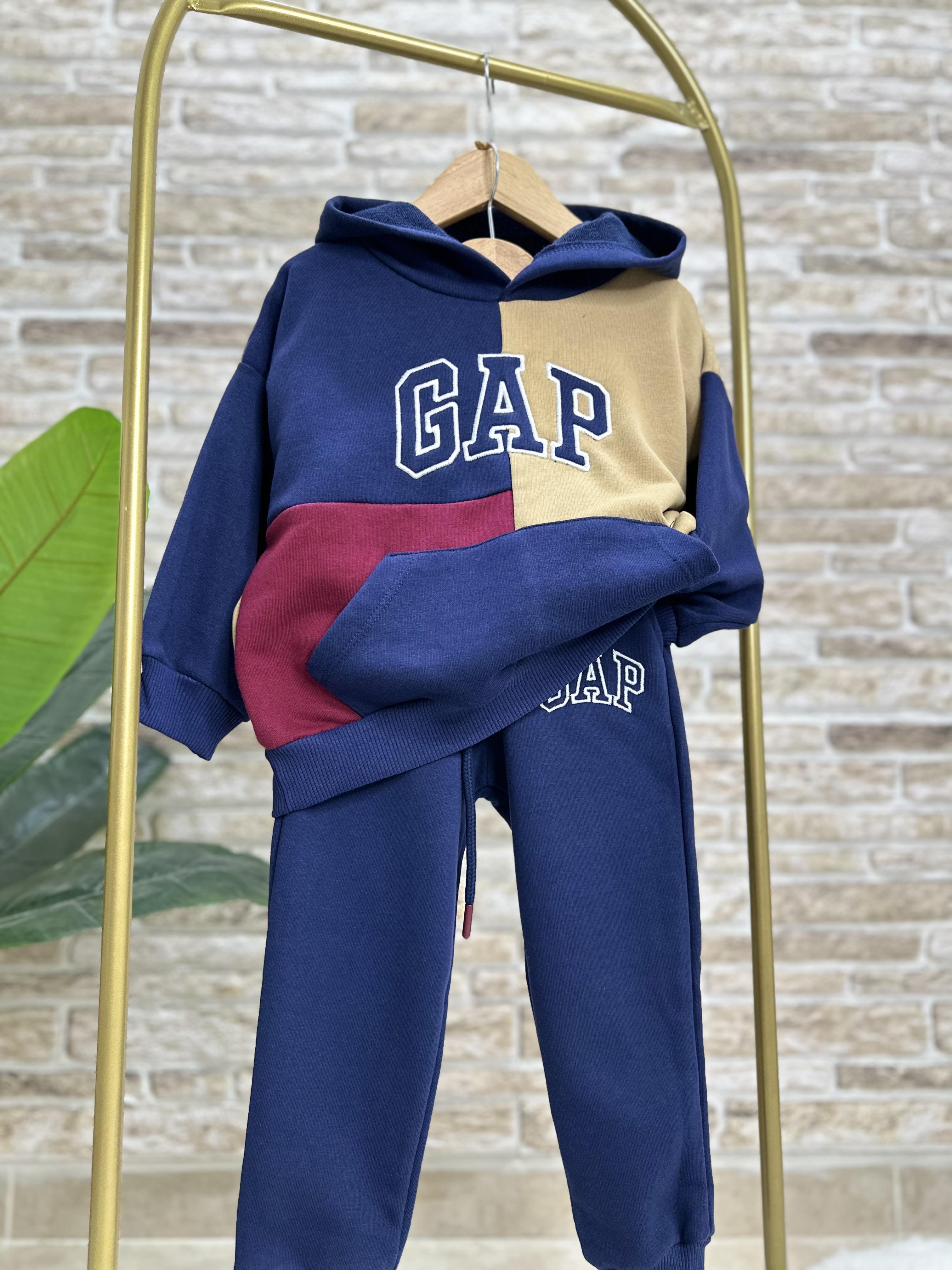 Unisex  3 İplik Parçalı Nakışlı Gap Takım