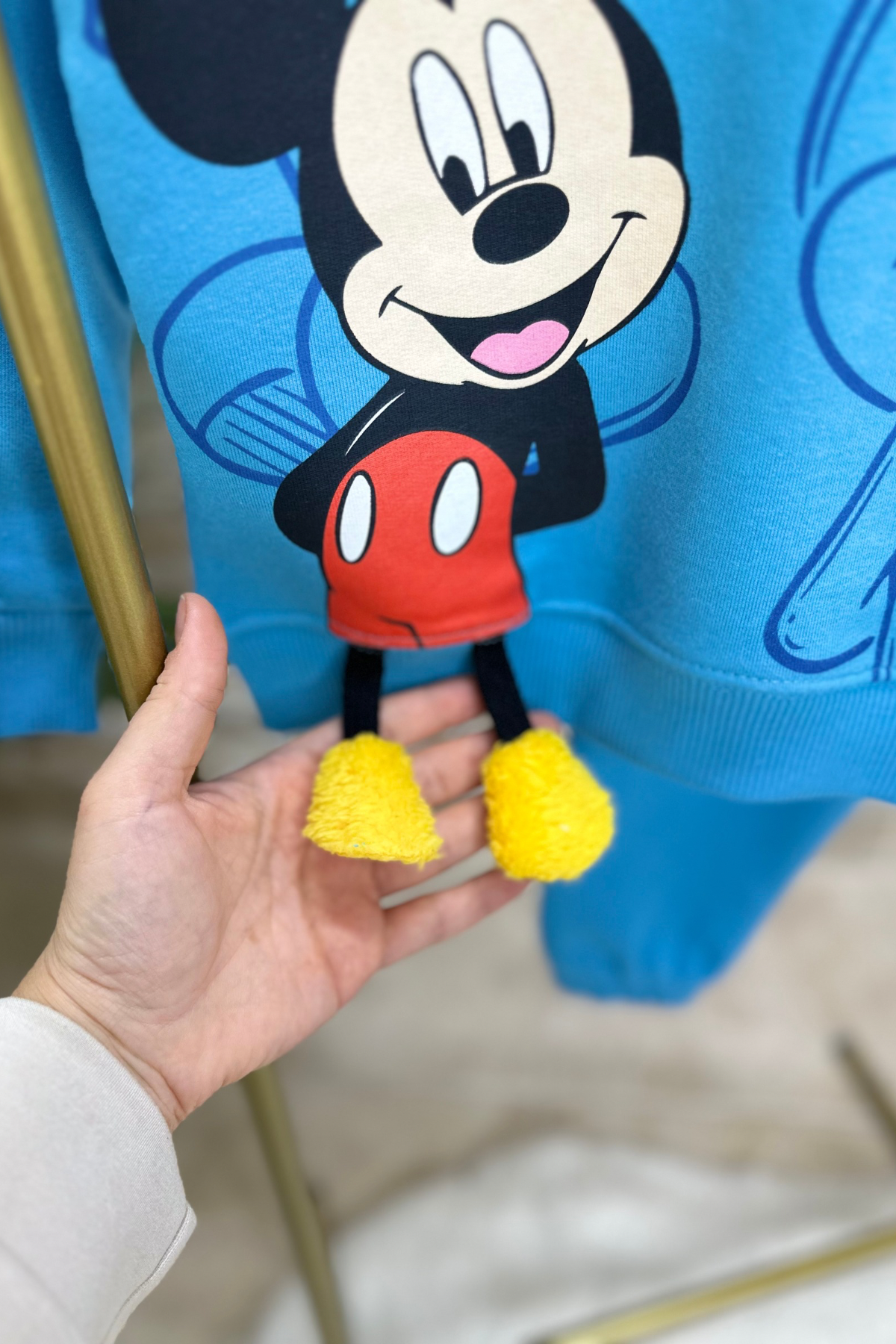 Unisex 3 İplik Sallanan Ayak Mickey Takım