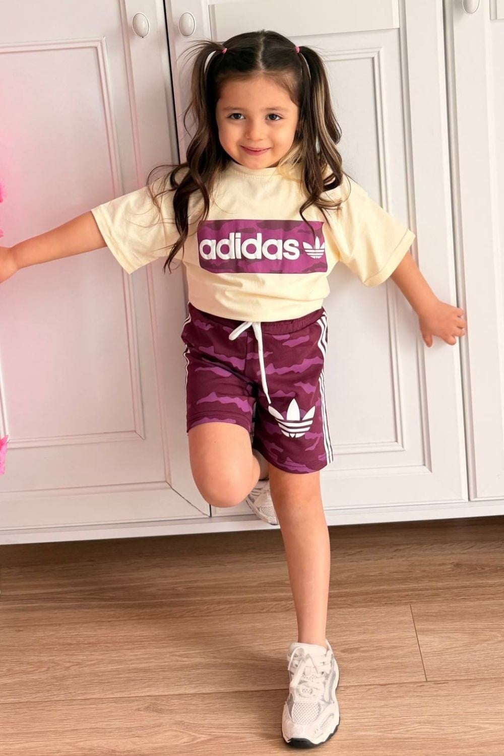 Unisex  Adids Pembe Şortlu Takım