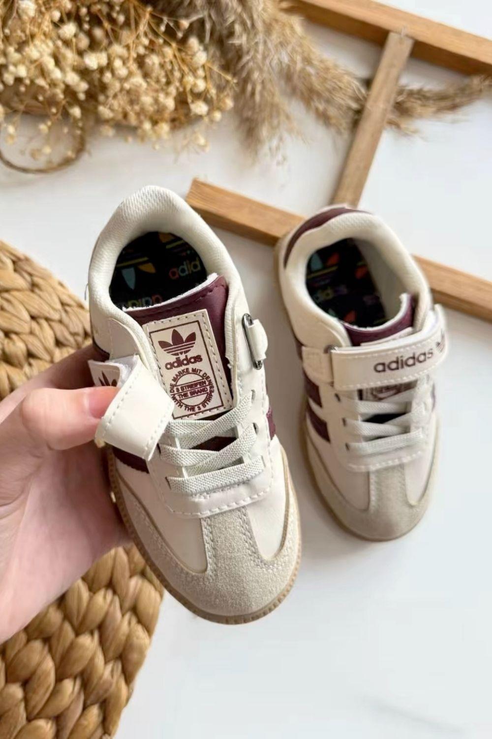 Unisex Ads Krem Bordo Ayakkabı