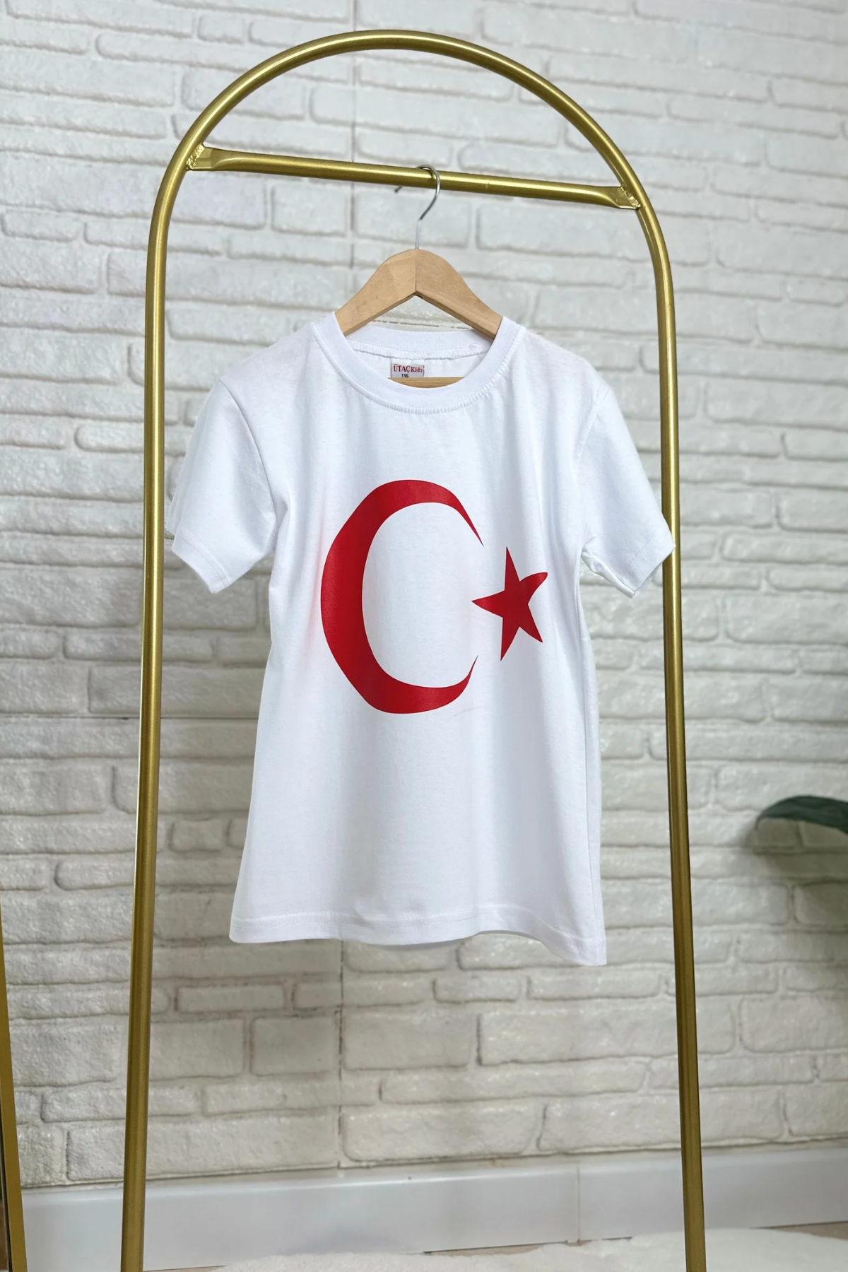 Unisex Ay Yıldız Beyaz T-shirt 
