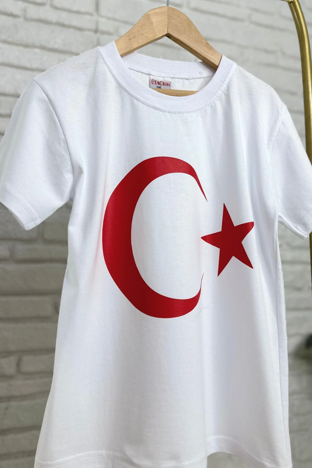 Unisex Ay Yıldız Beyaz T-shirt 