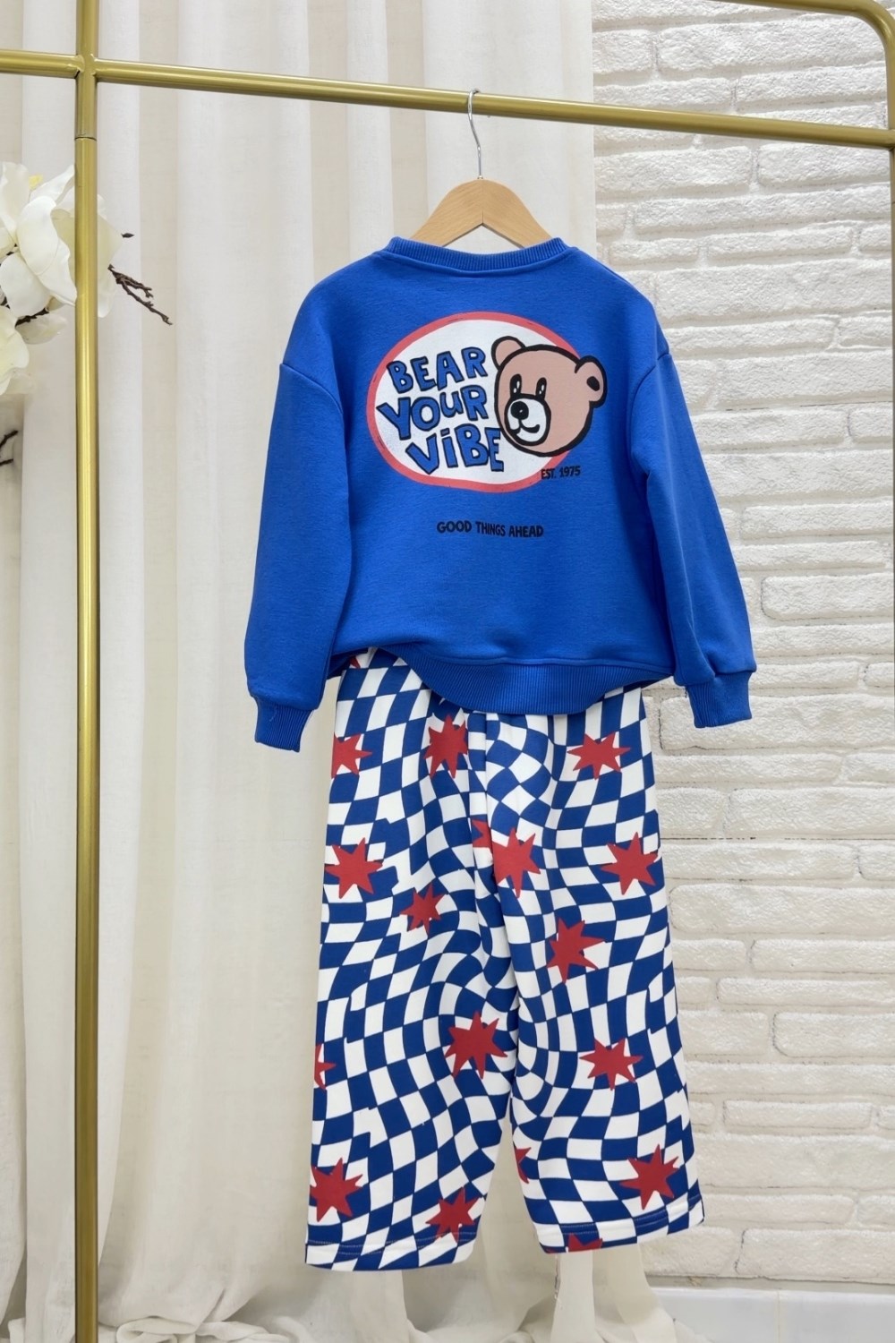 Unisex Ayıcıklı Saks İkili Takım